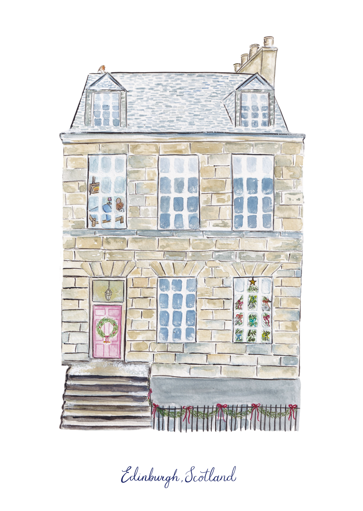 Edinburgh Townhouse Christmas Card