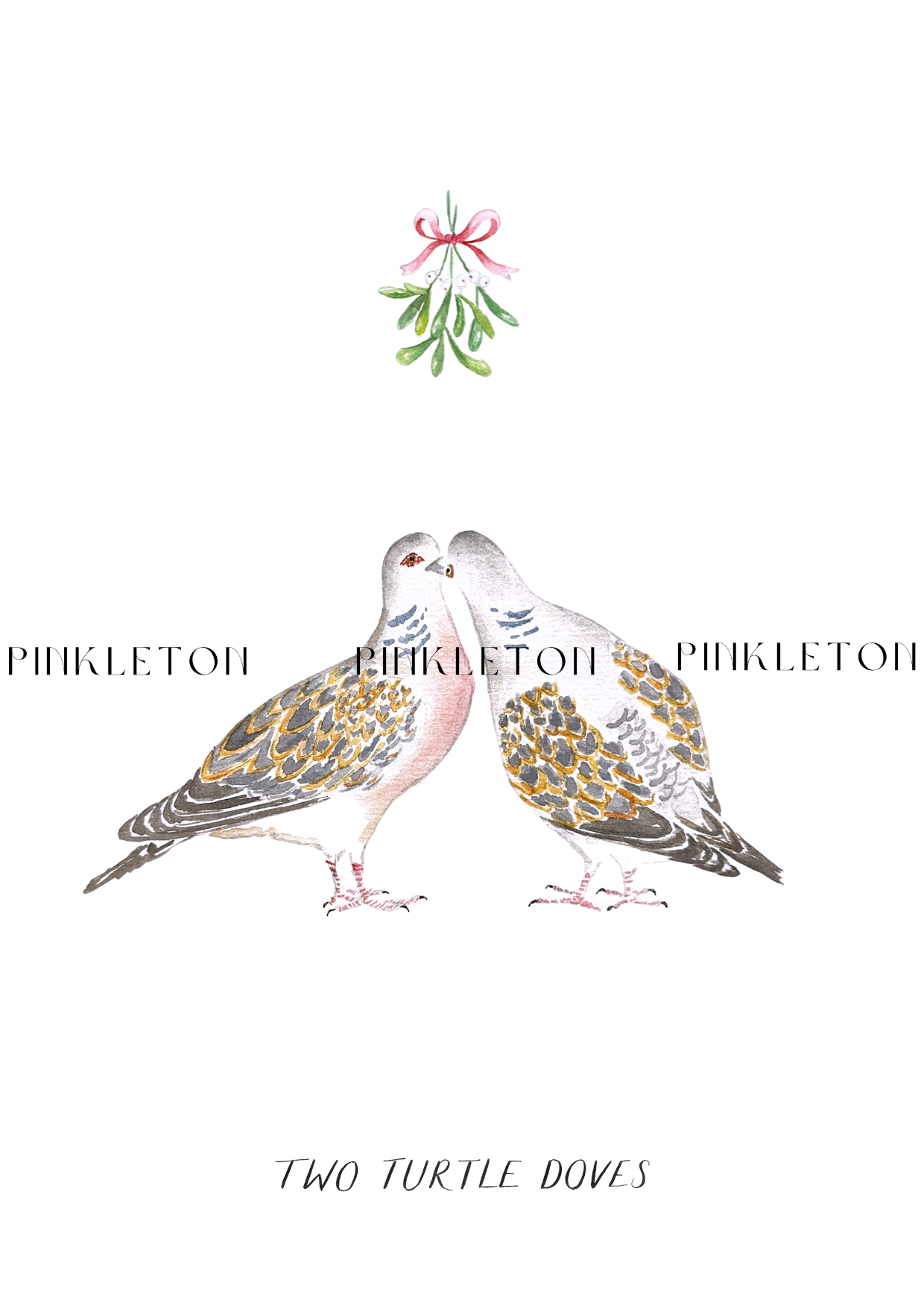 Two Turtle Doves Christmas Card
