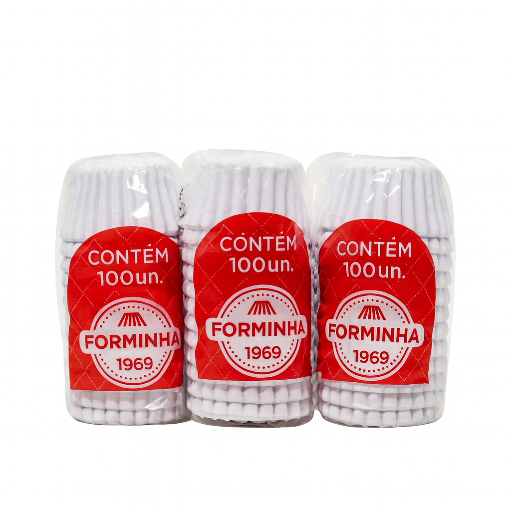 Forminha de Papel Lisa Nº6 Branca – Pacote com 100 Unidades
