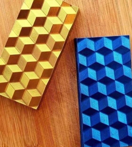 Forma de Acetato Barra de Chocolate  Ilusão 3D 