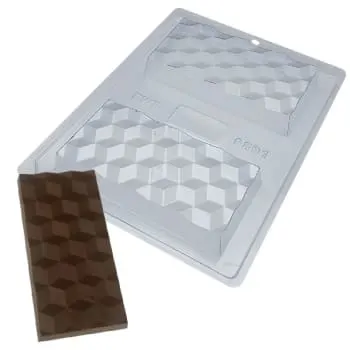 Forma de Acetato Barra de Chocolate Ilusão 3D