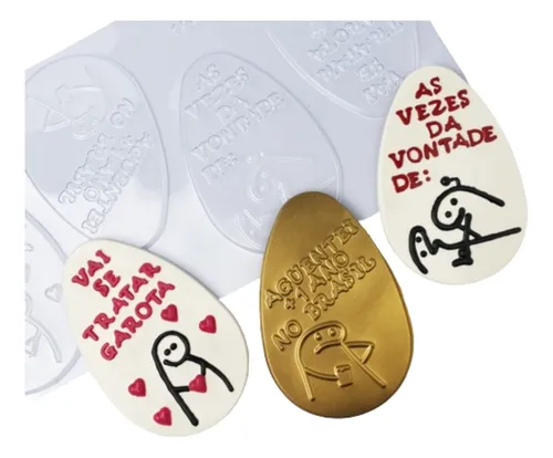 Molde de Chocolate Modelagem Flork Meme Ovo de Páscoa 500g