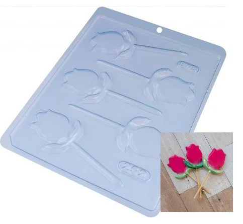 Forma de Acetato Pirulito Tulipa – 5 Cavidades