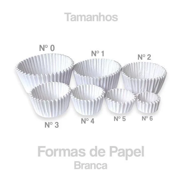 Forminha de Papel Lisa Nº6 Branca – Pacote com 100 Unidades