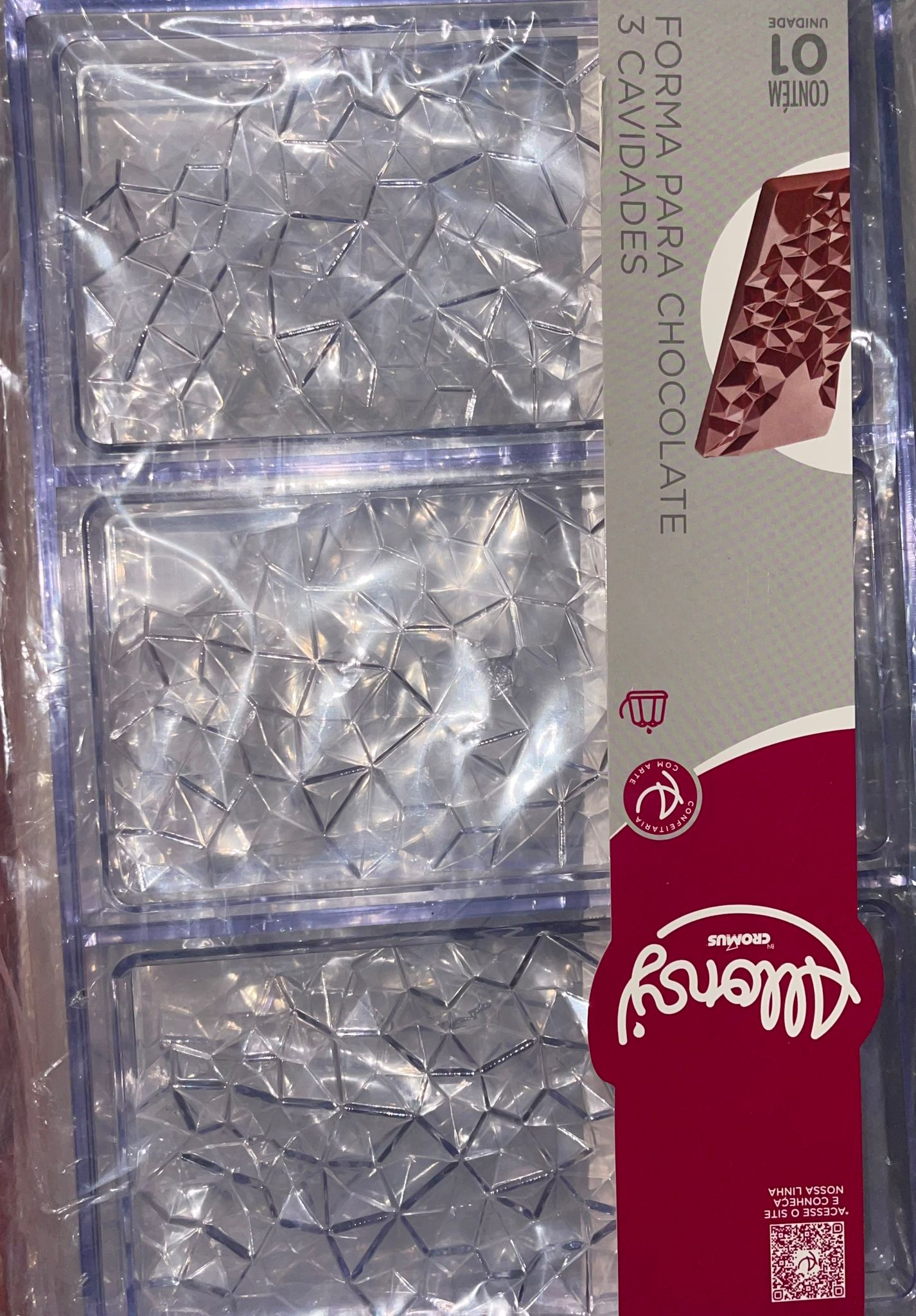 Forma de Policarbonato para Barra de Chocolate – Floco de Neve