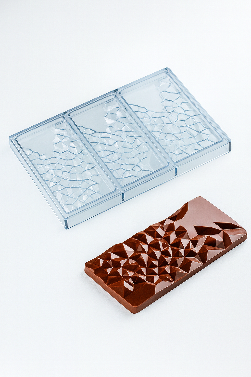 Forma de Policarbonato para Barra de Chocolate – Floco de Neve