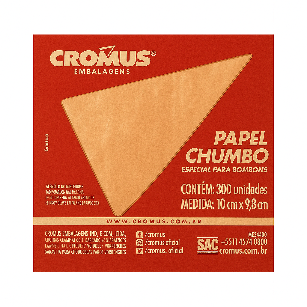 Papel Chumbo 10x9,8cm para Trufas e Ovinhos – 300 Unidades