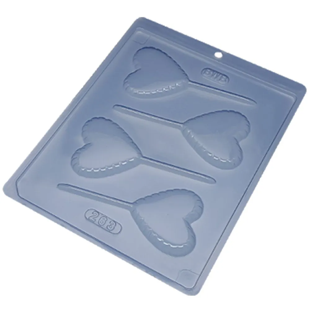 Forma de Acetato Pirulito Coração – 4 Cavidades