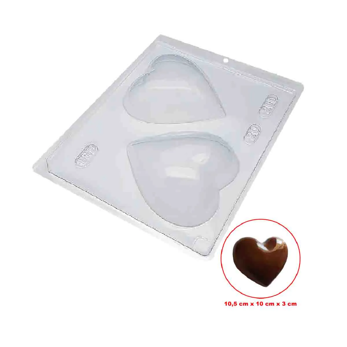 Forma de Acetato Coração – 2 Cavidades