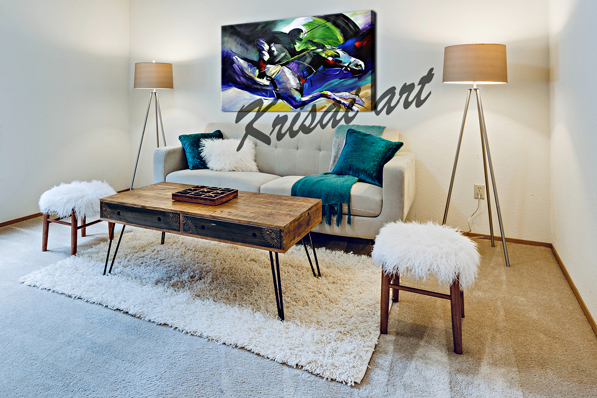 The Horse Jockey Racing Canvas Art