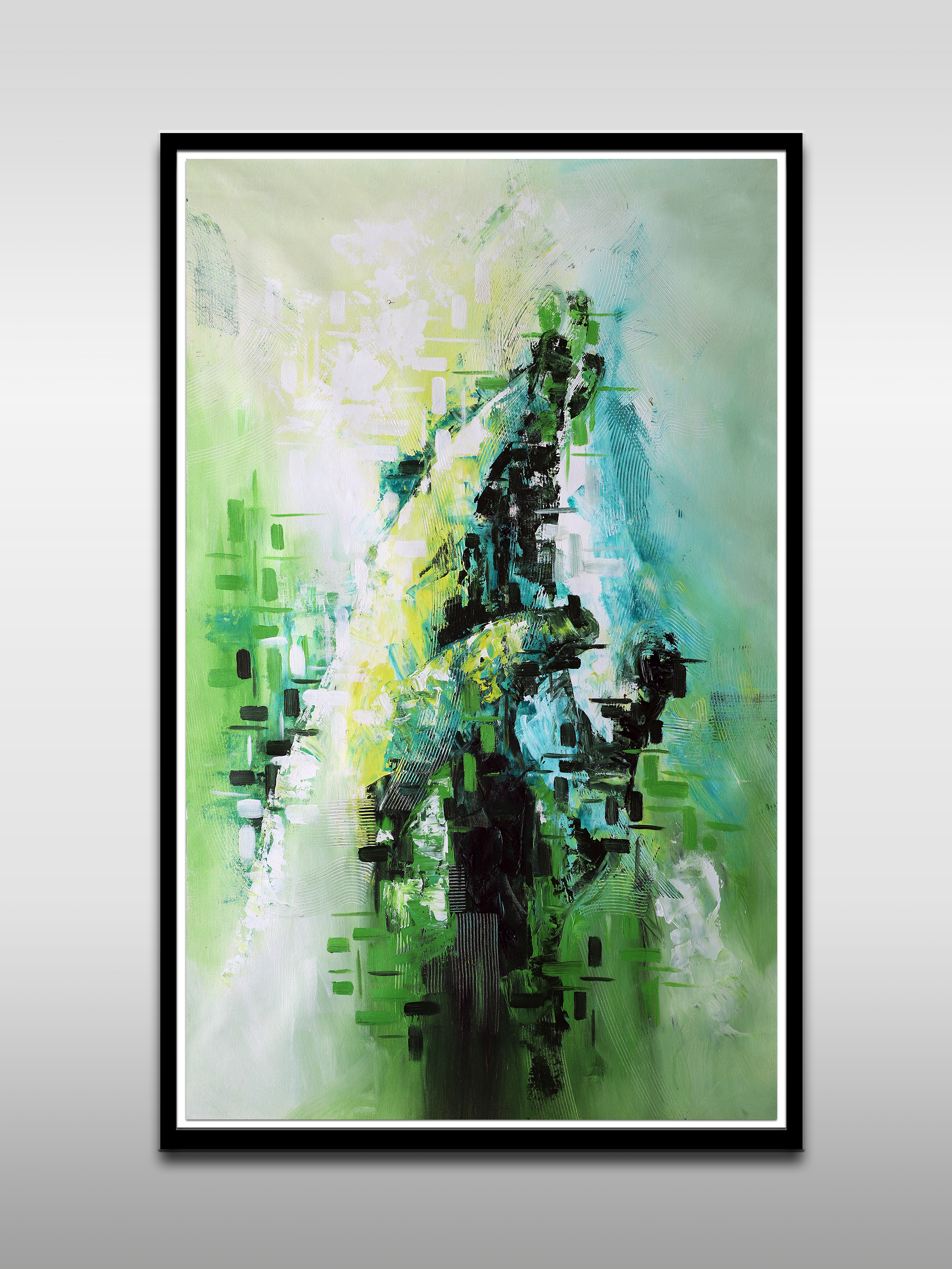 Love In The Air Abstract Green Wall Art