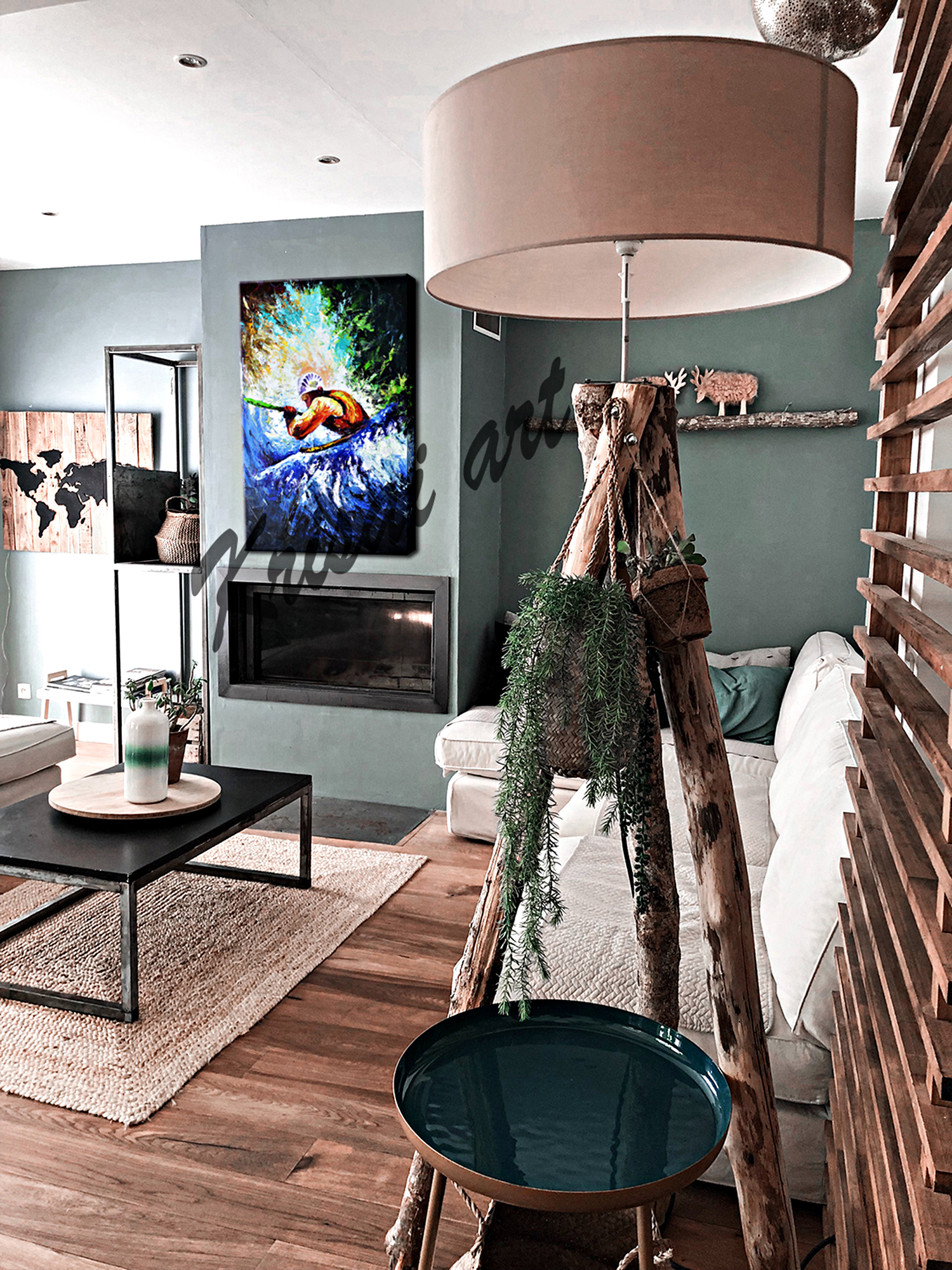 Kayaking Sports Canvas Wall Painting