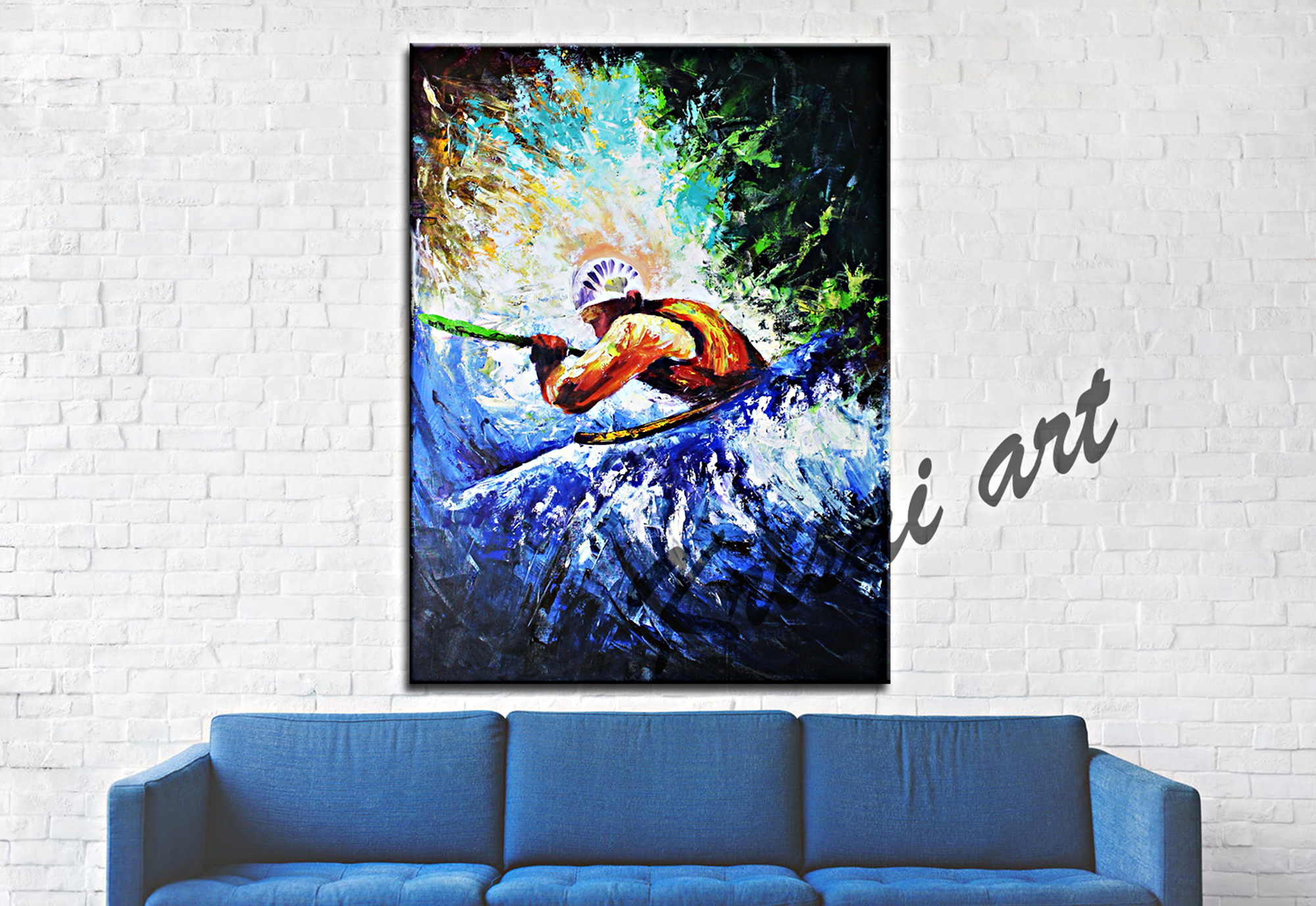 Kayaking Sports Canvas Wall Painting