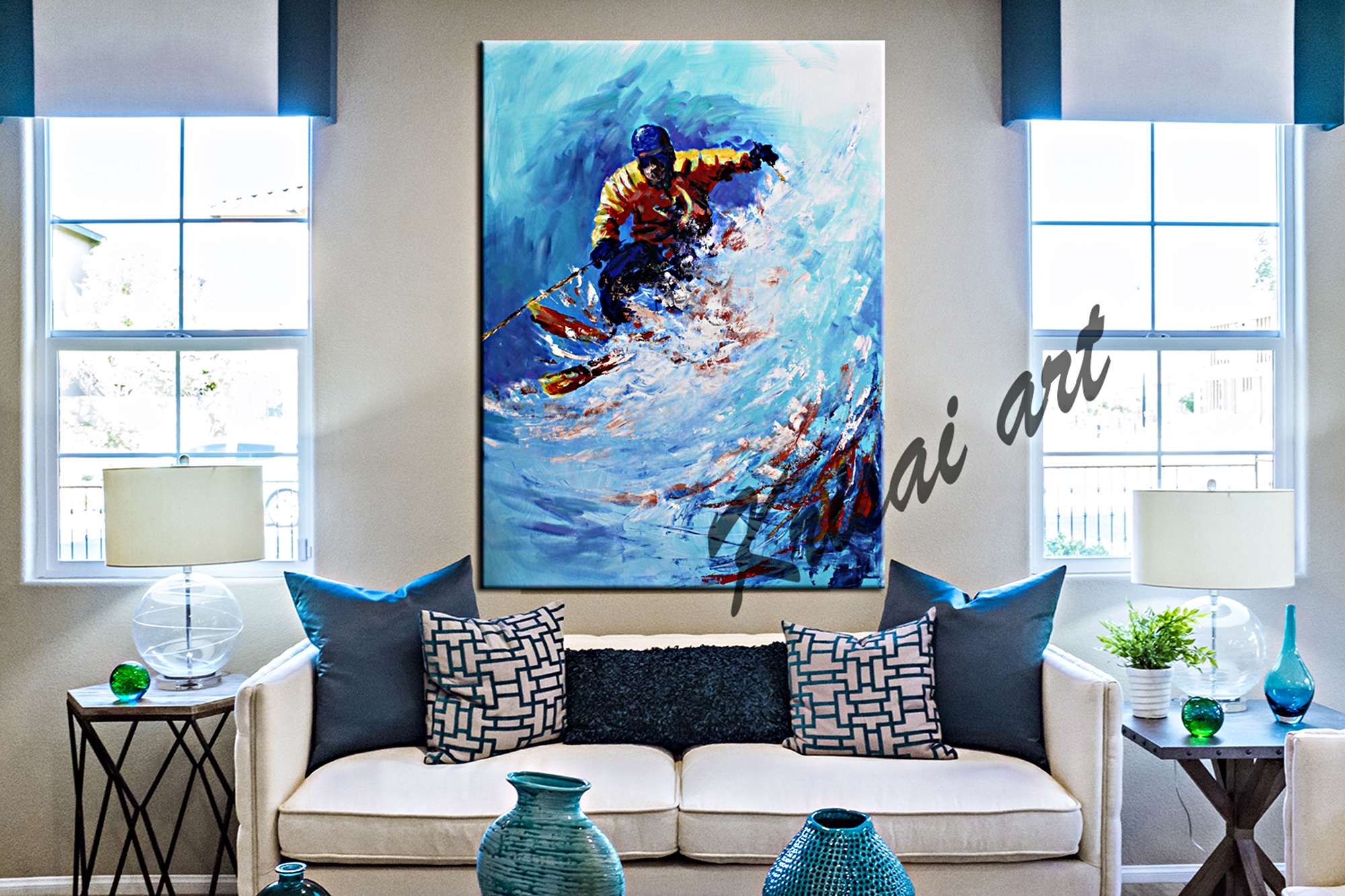 The Passionate Skier Canvas Wall Art