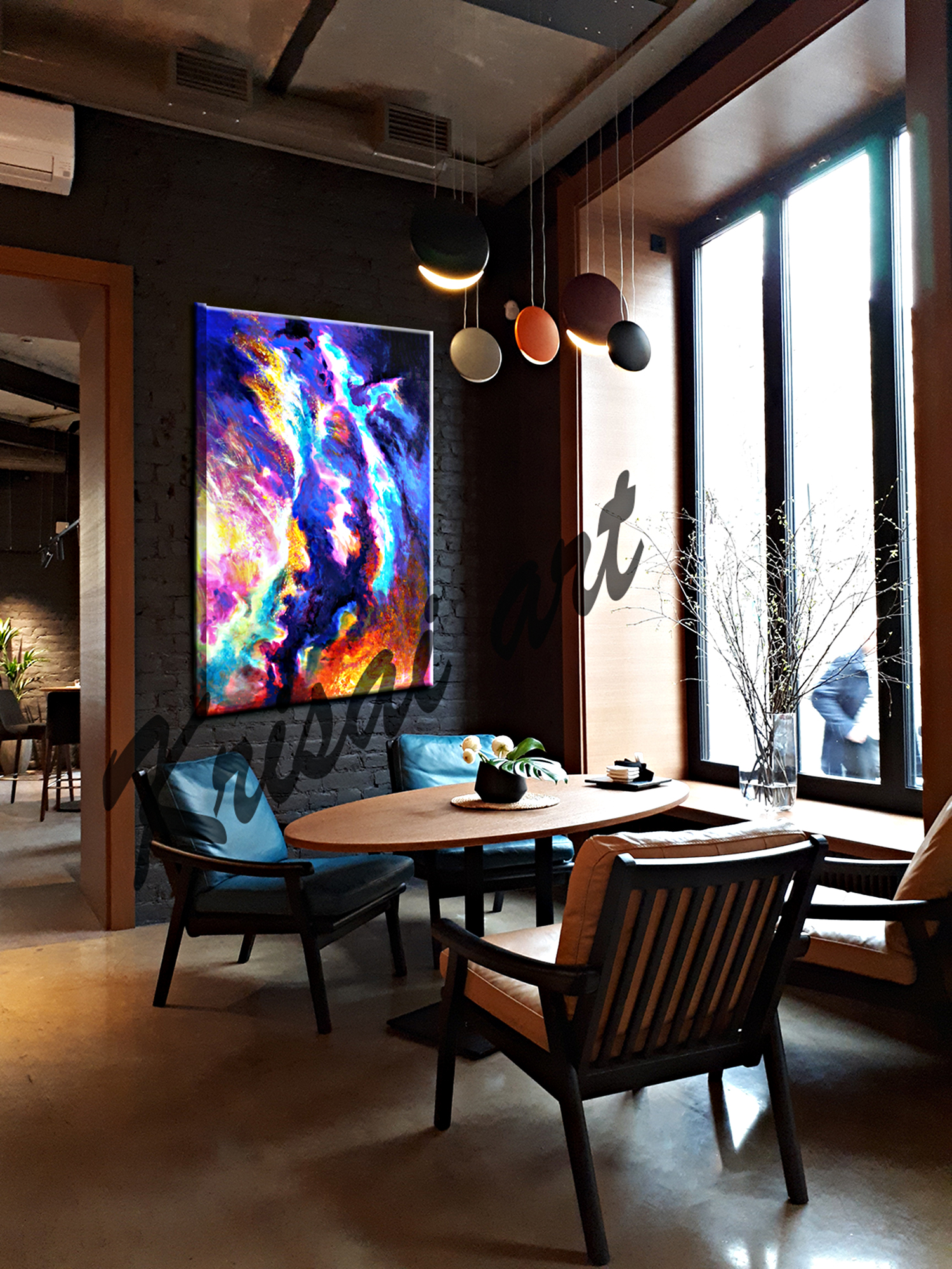 The Flames Colorful Abstract Canvas Painting