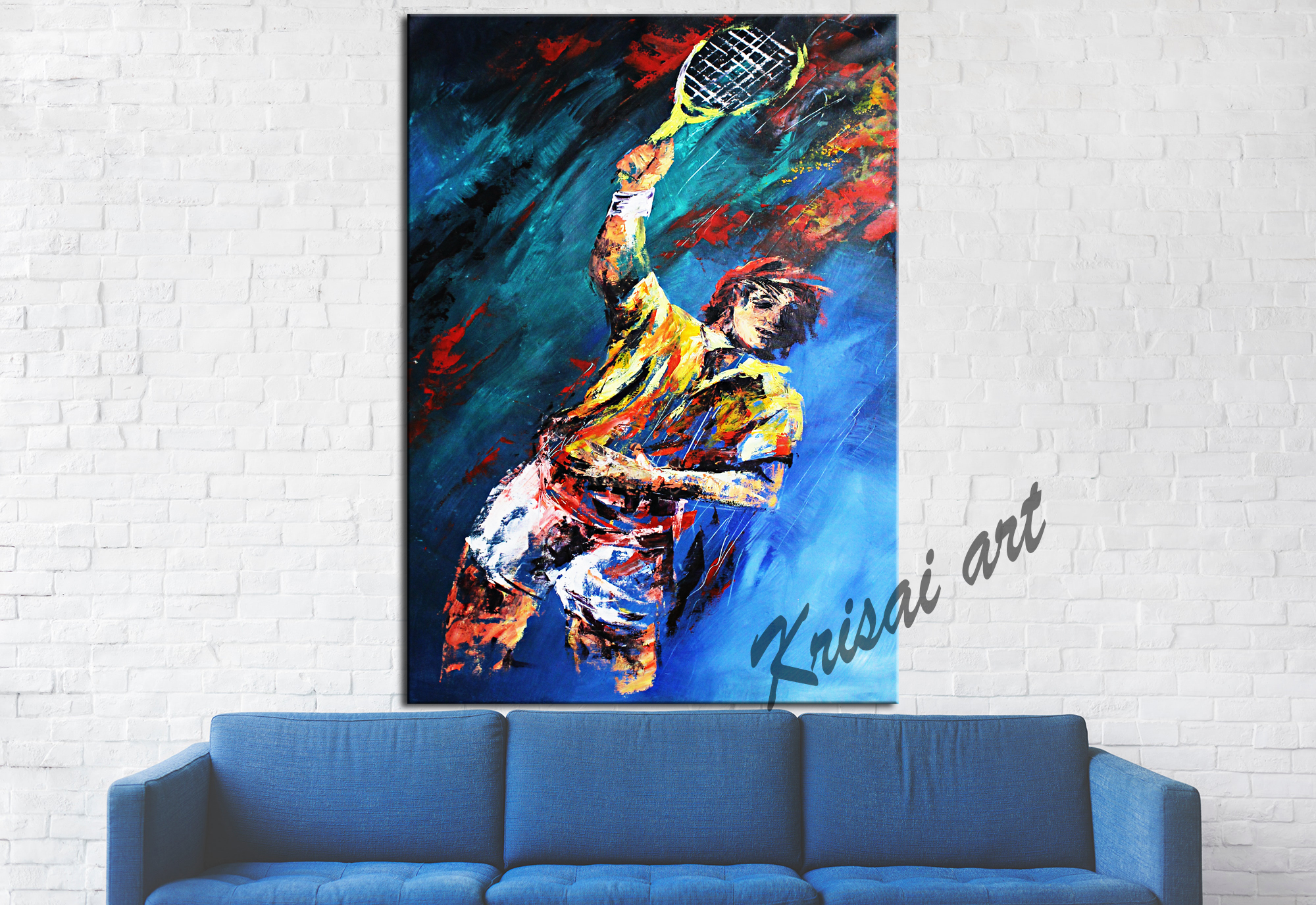 The Champion Tennis Sports Painting