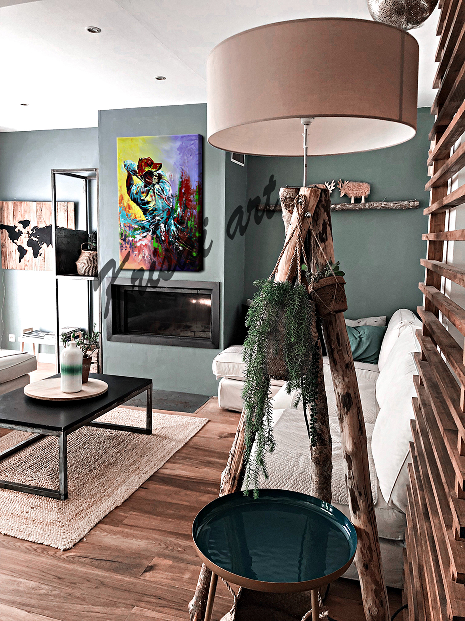 The Golfer Abstract Canvas Painting