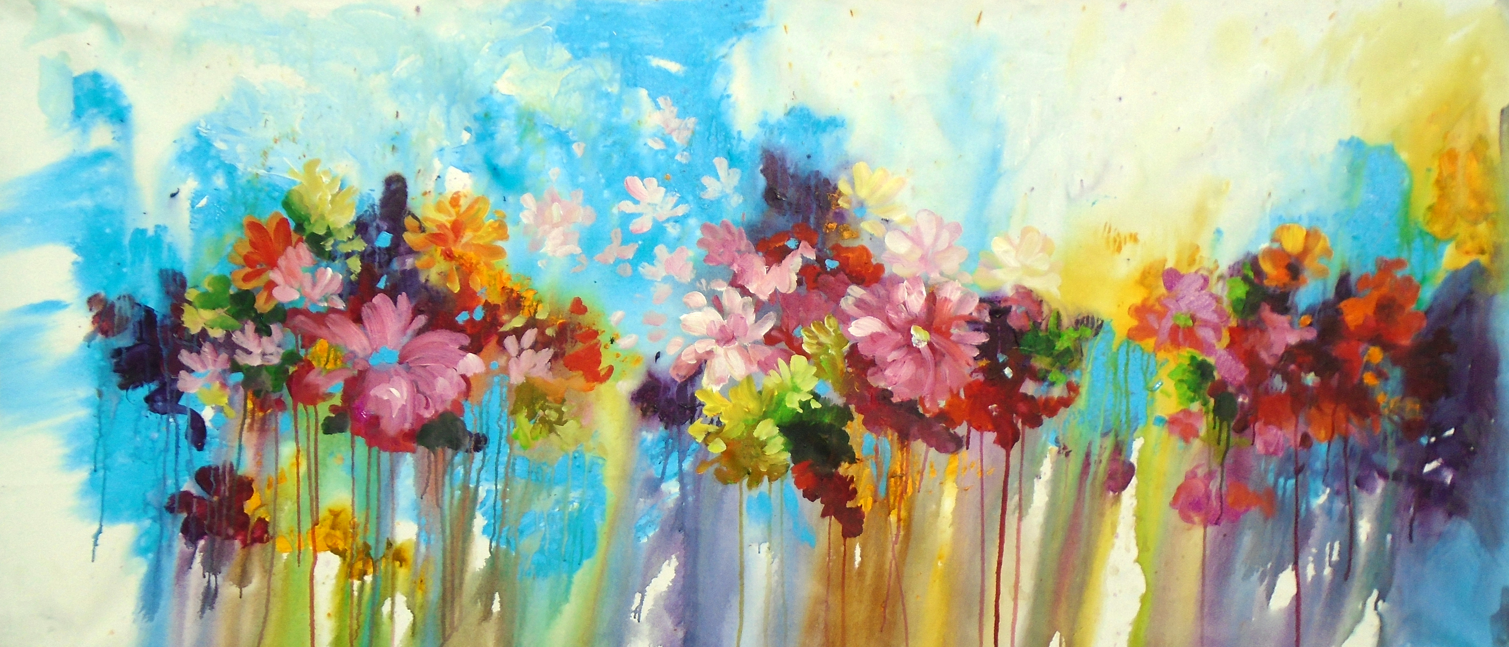 Colorful Flowers Art Painting