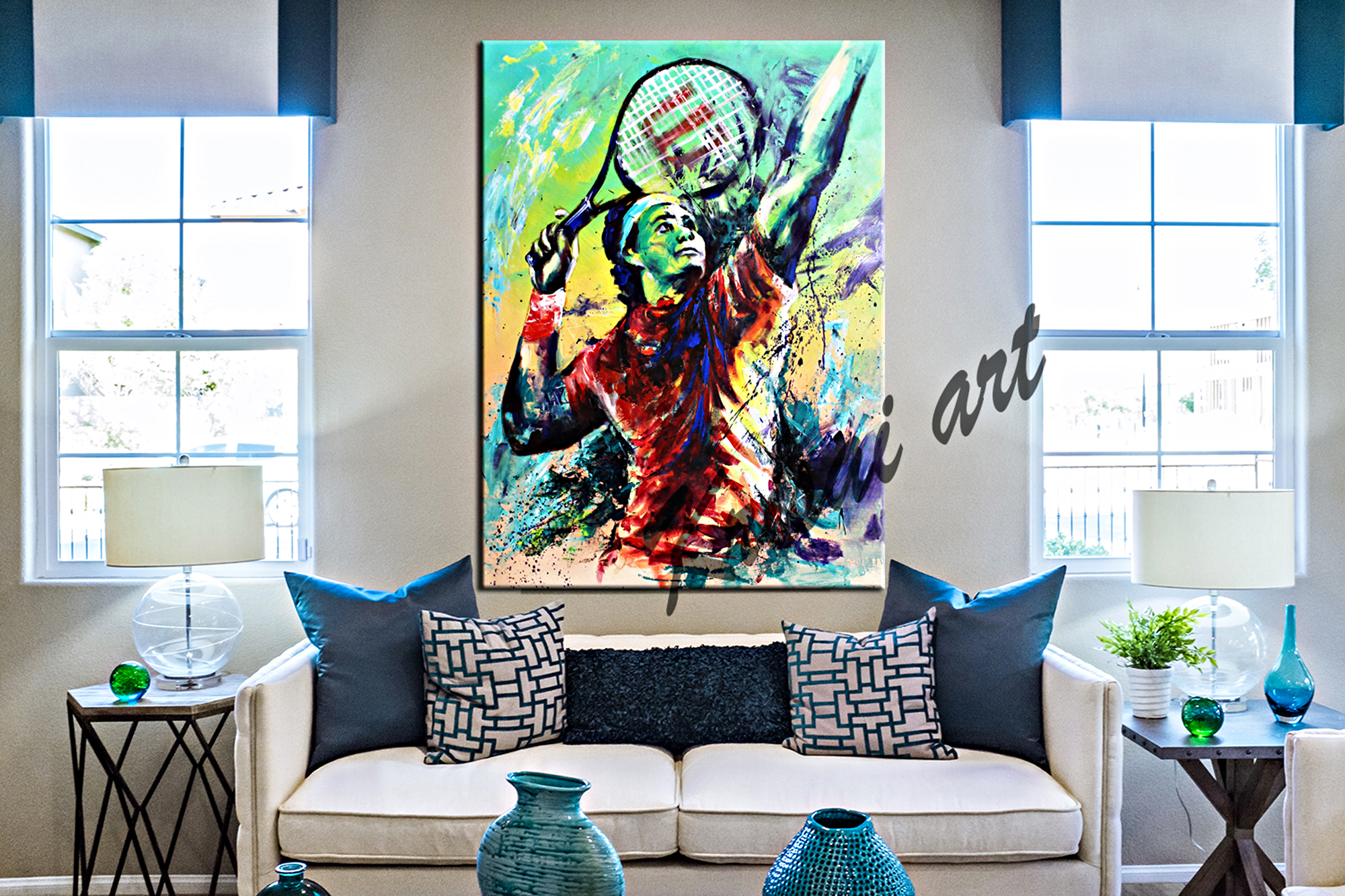 Ace The Tennis Original Canvas Painting