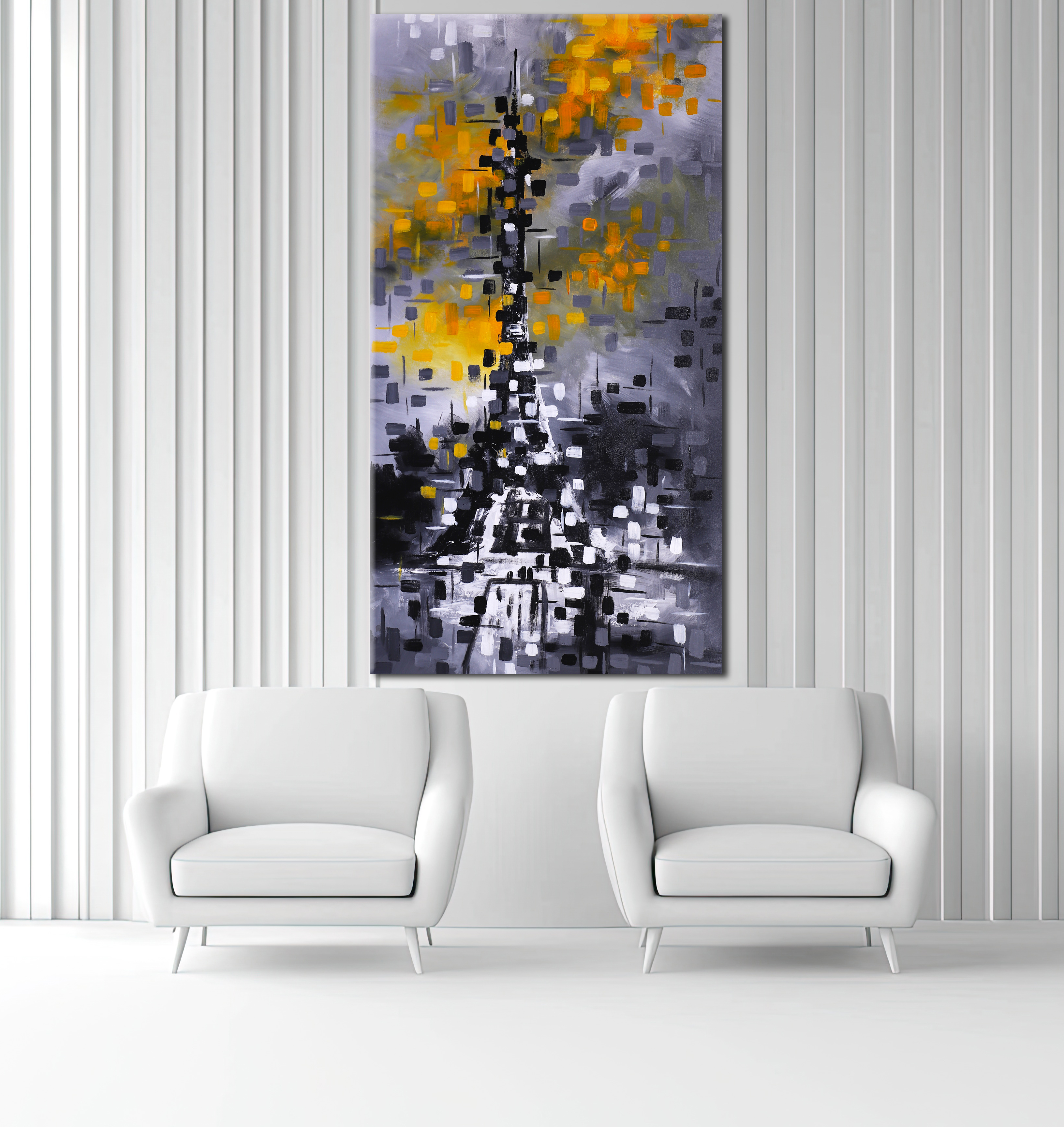 Modern Abstract Eiffel Tower Canvas