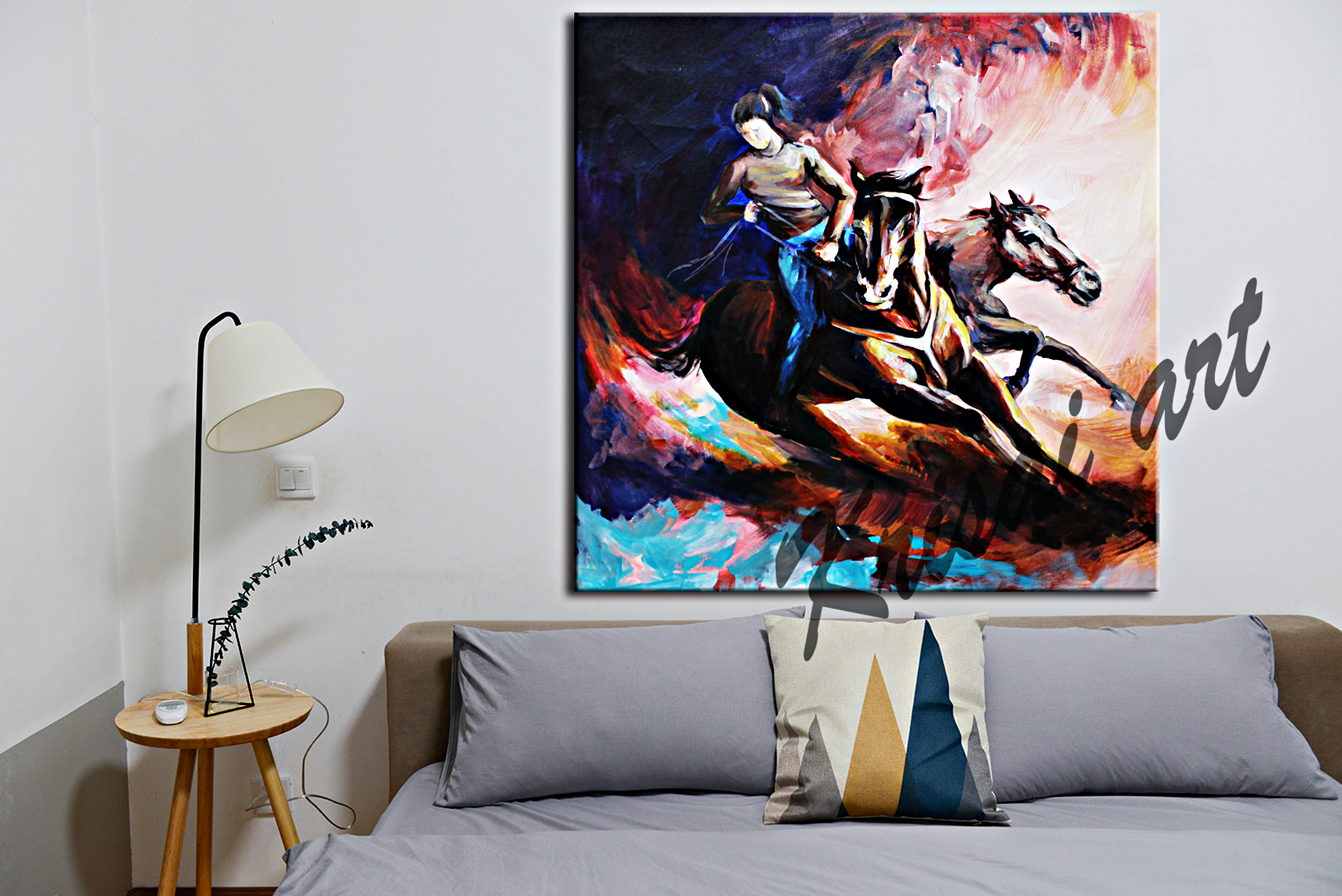 The Girl Power Horse Racing Canvas Painting