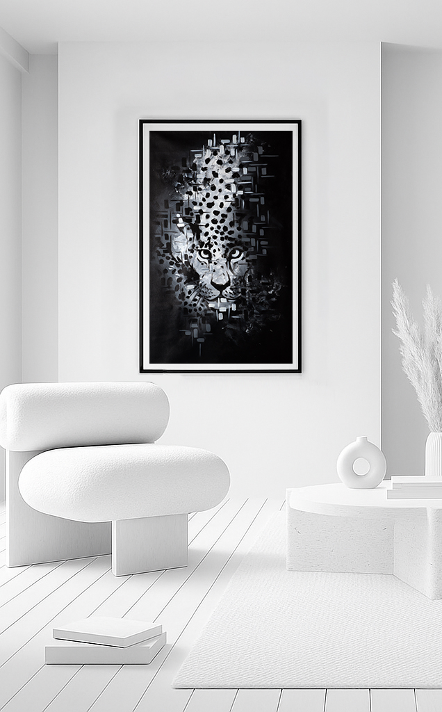 Black Leopard Abstract Art