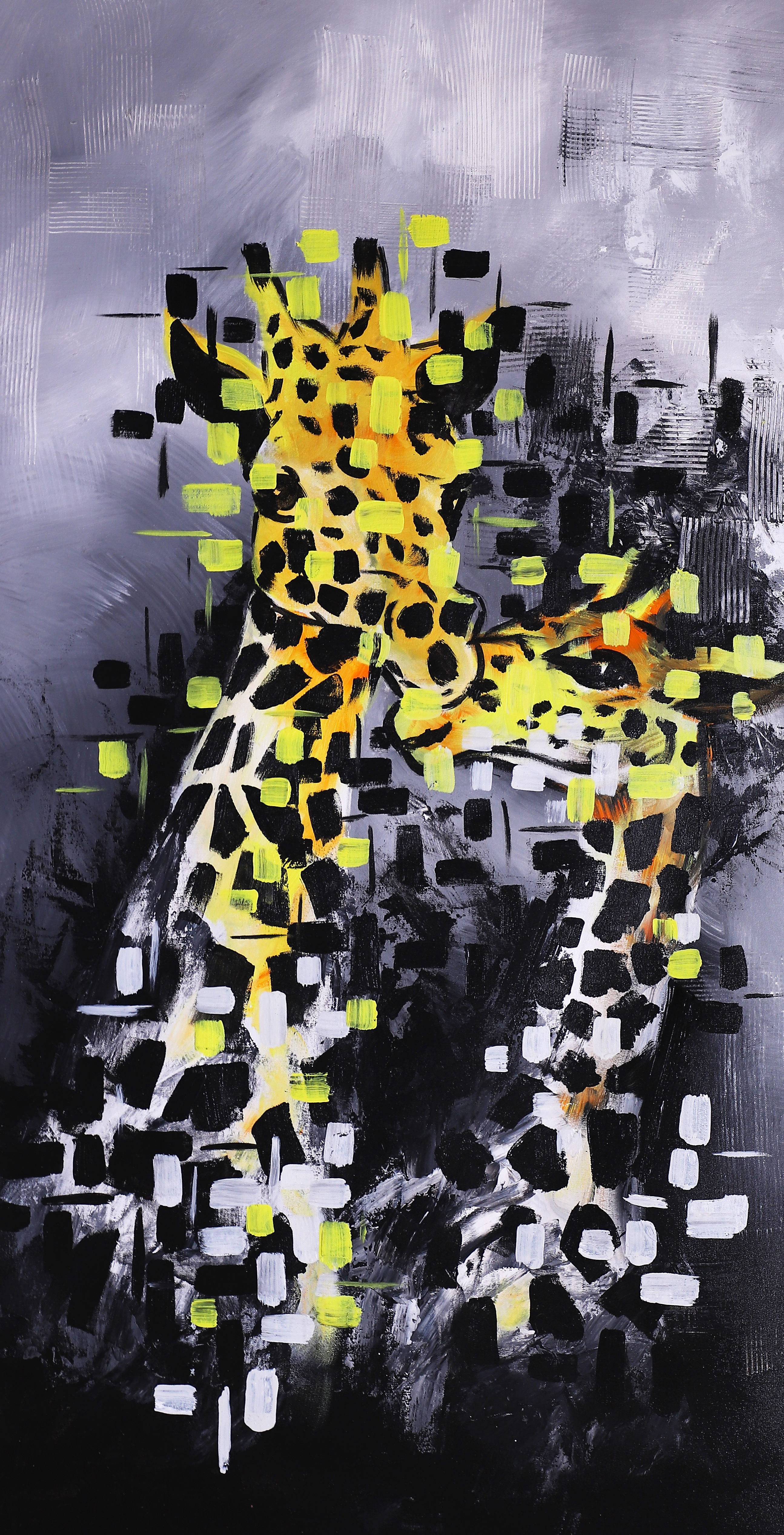 Abstract Giraffe Canvas Art