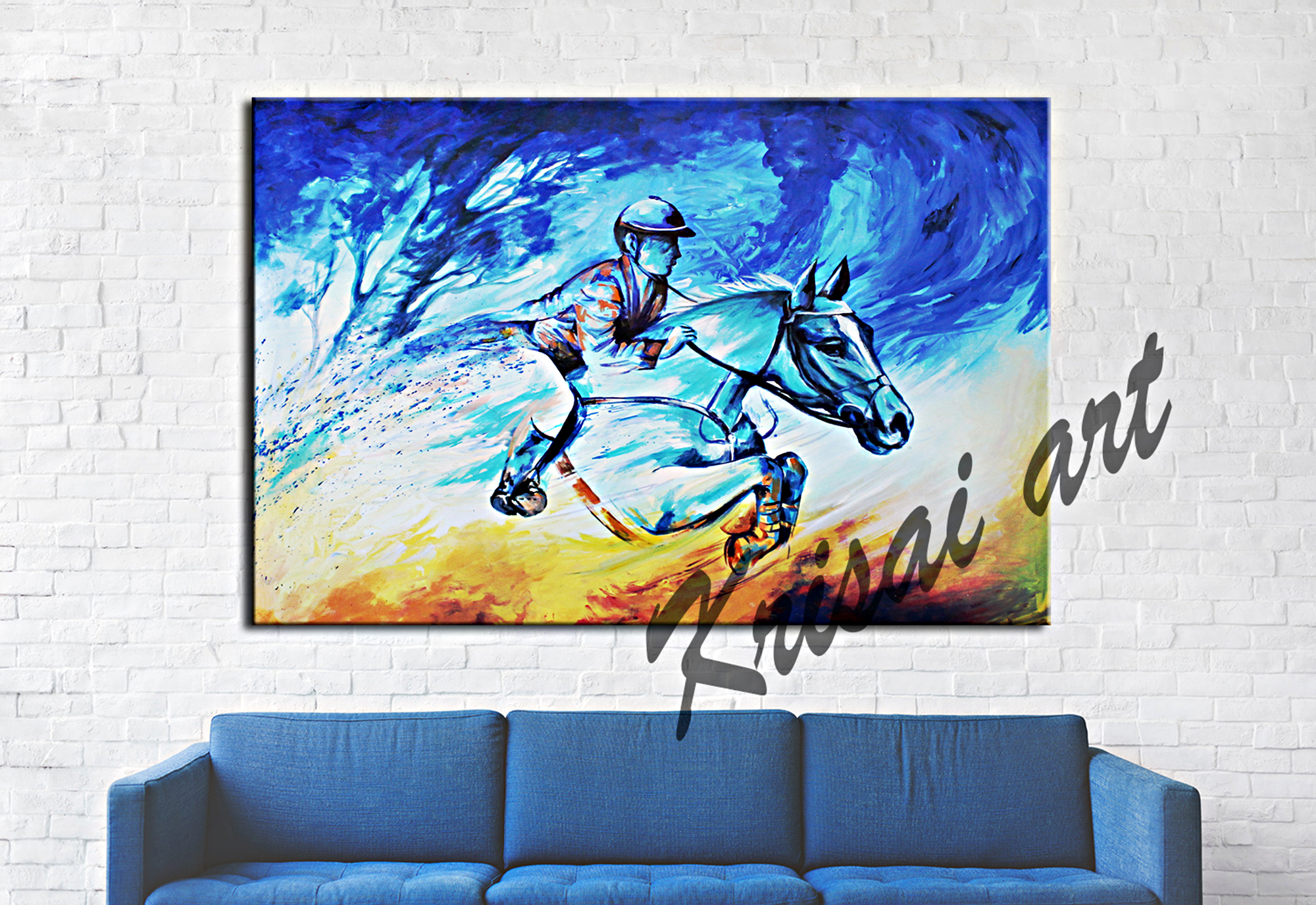 Show Jumper Acrylic Canvas Painting