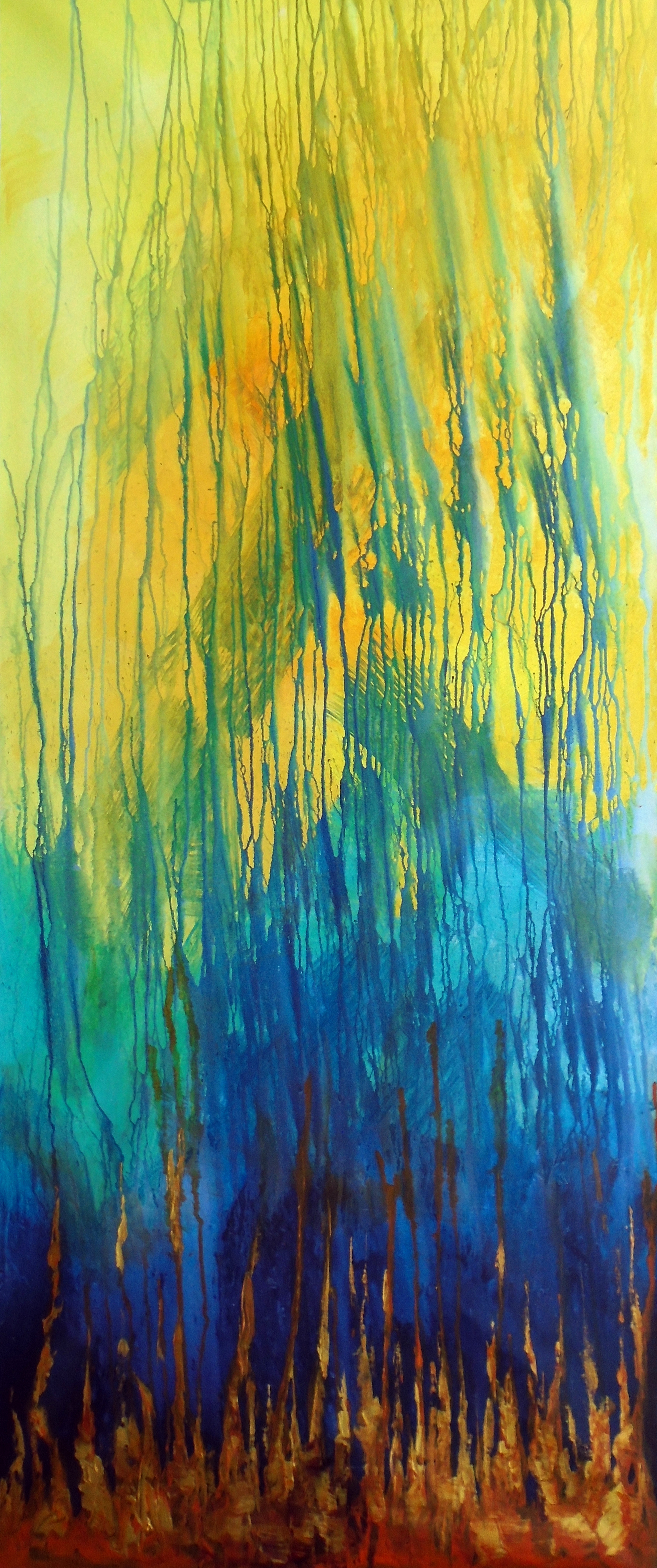 Fire Waves Abstract Canvas Painting