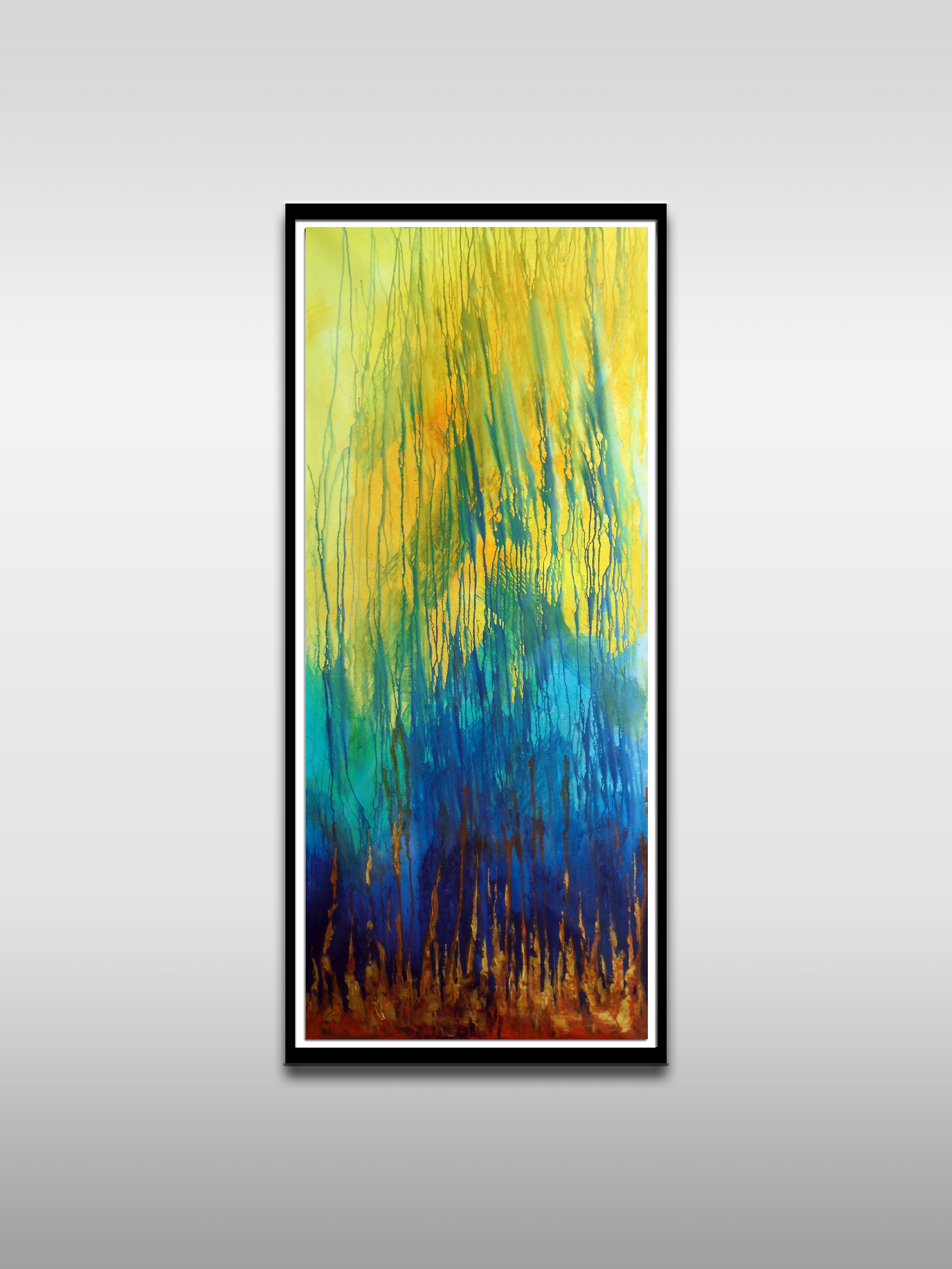 Fire Waves Abstract Canvas Painting