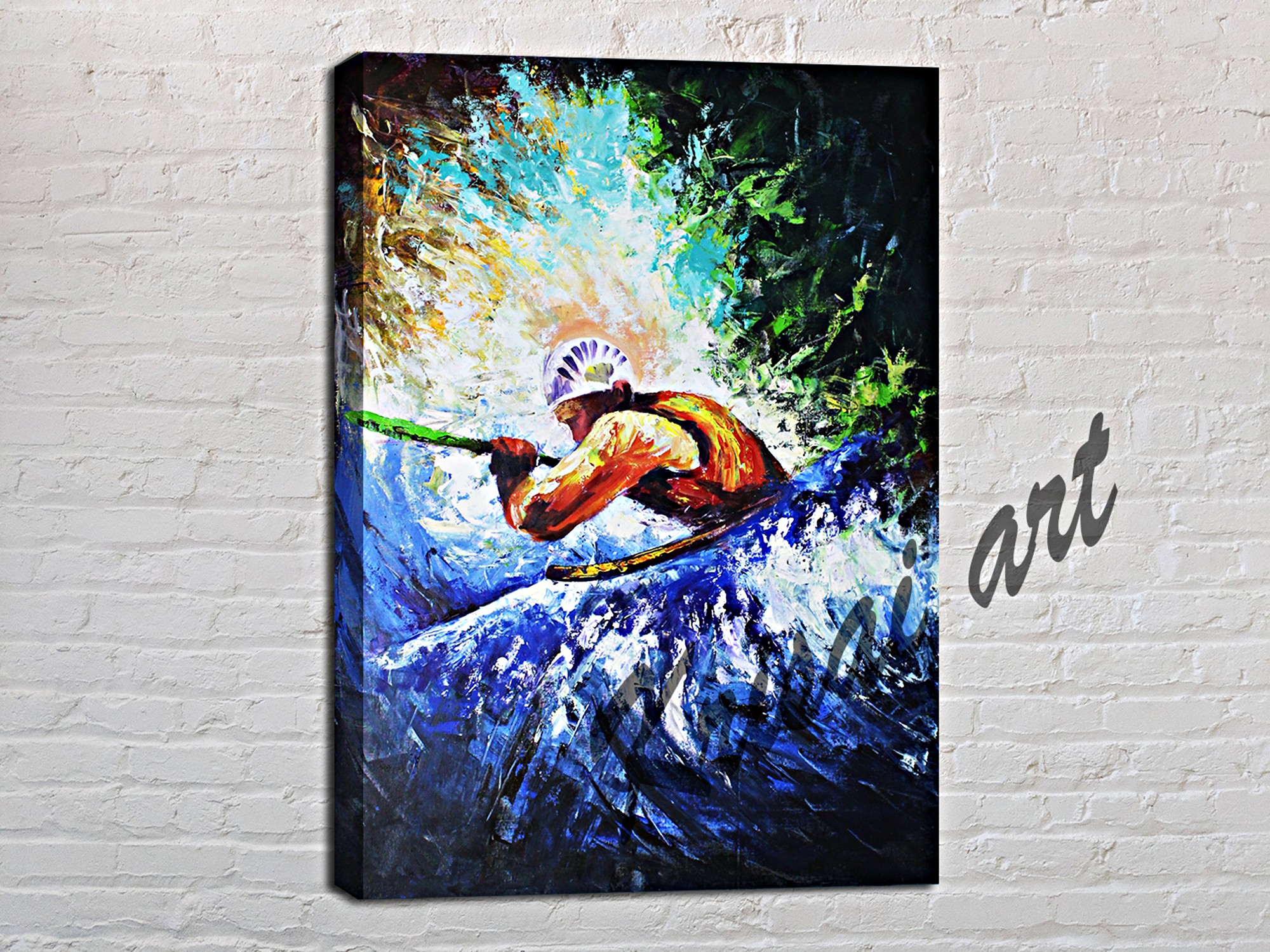 Kayaking Sports Canvas Wall Painting