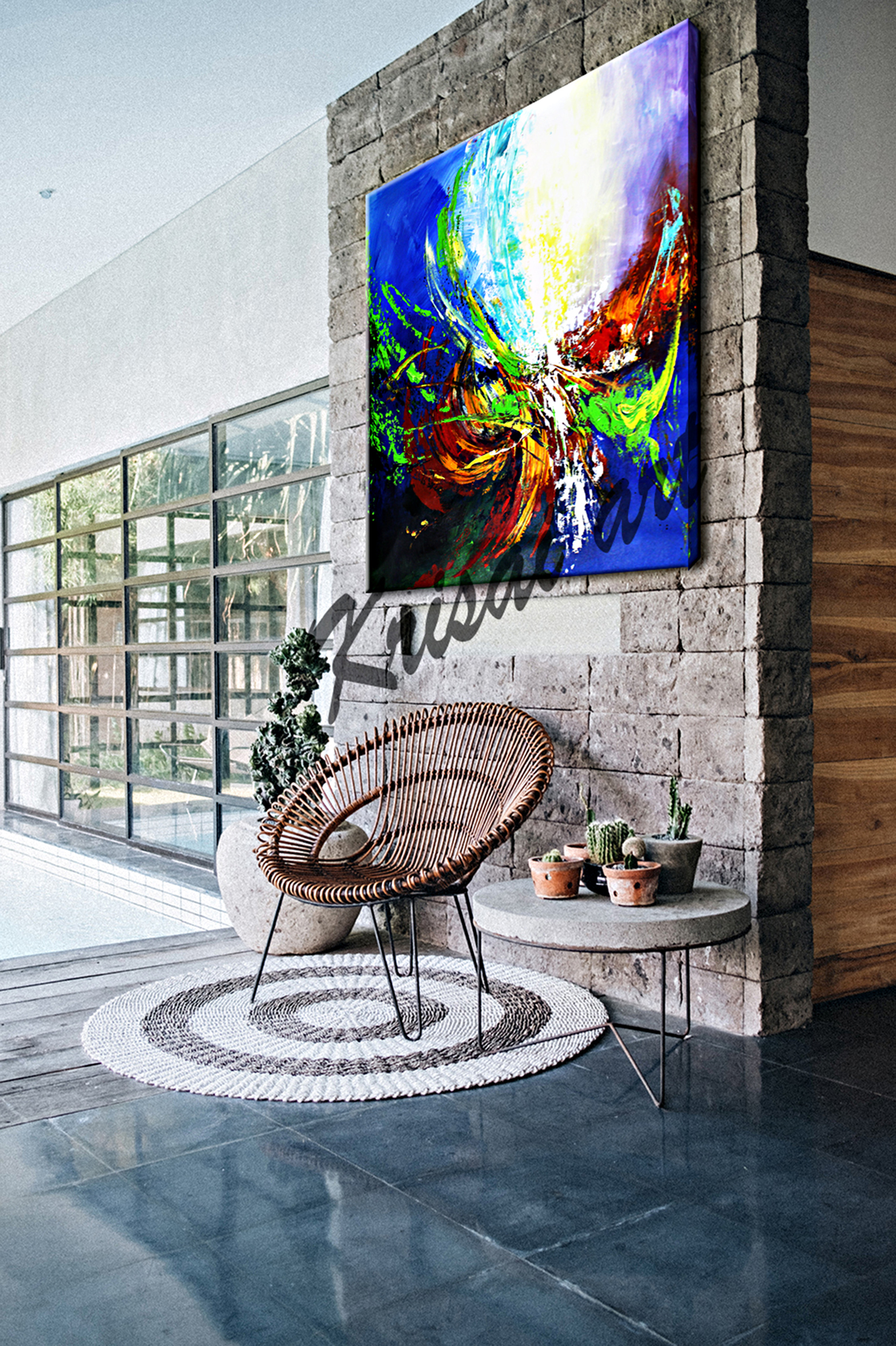 Dancing Colors Abstract Canvas Painting