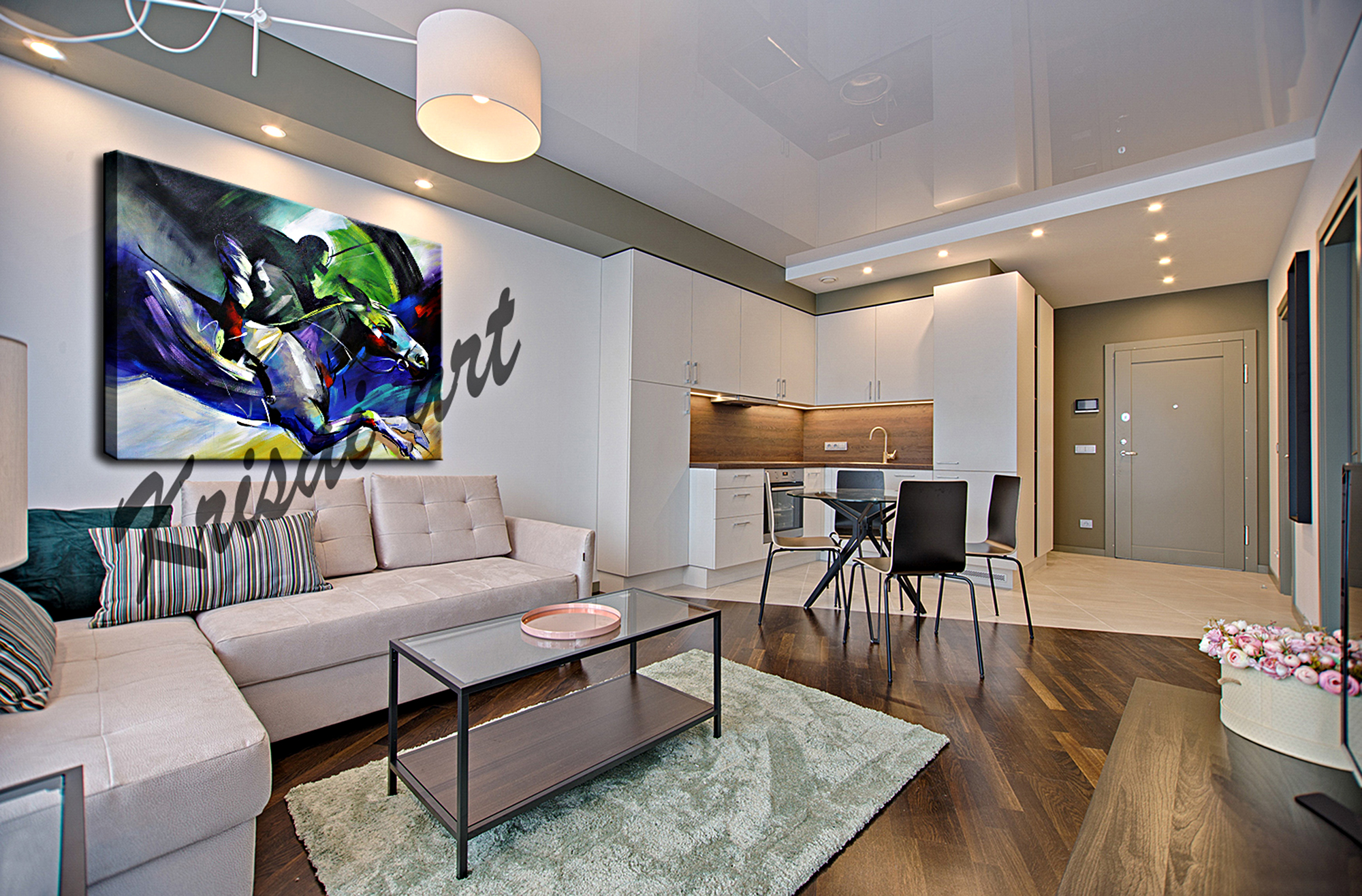 The Horse Jockey Racing Canvas Art