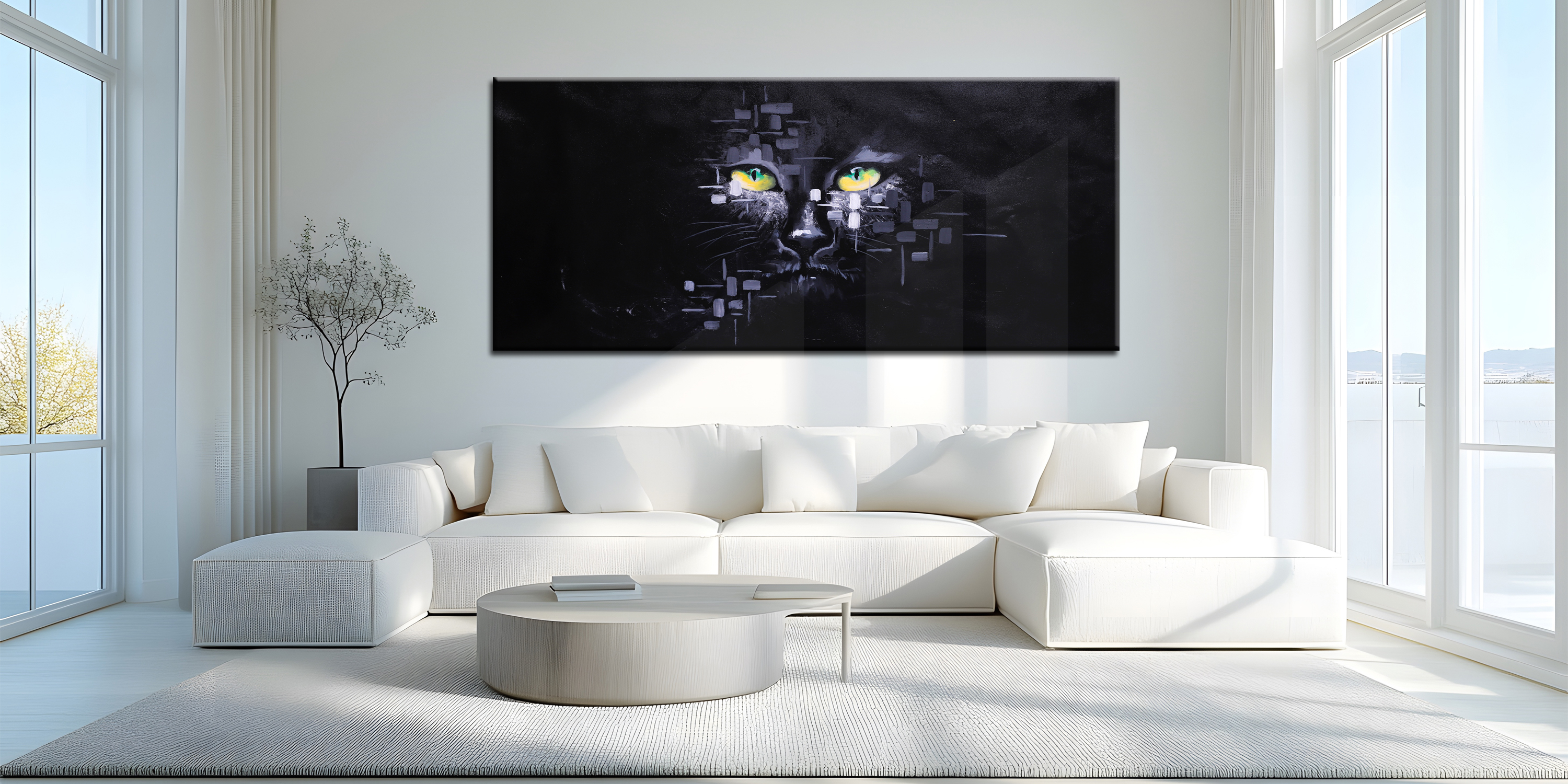 Mesmerizing Black Cat Wall Art