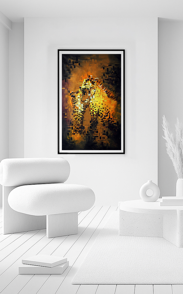 Abstract Leopard and Cub Love Art