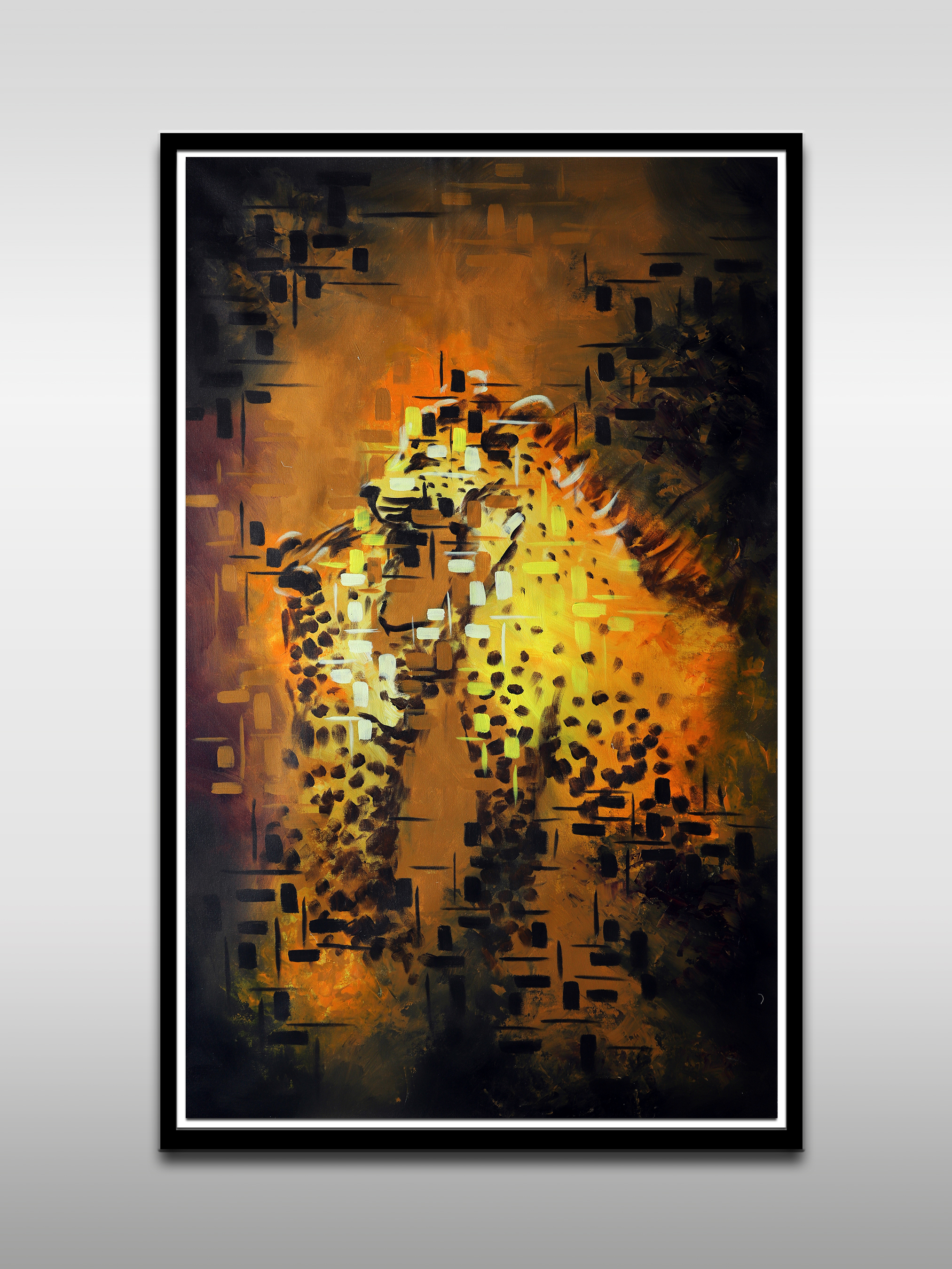 Abstract Leopard and Cub Love Art