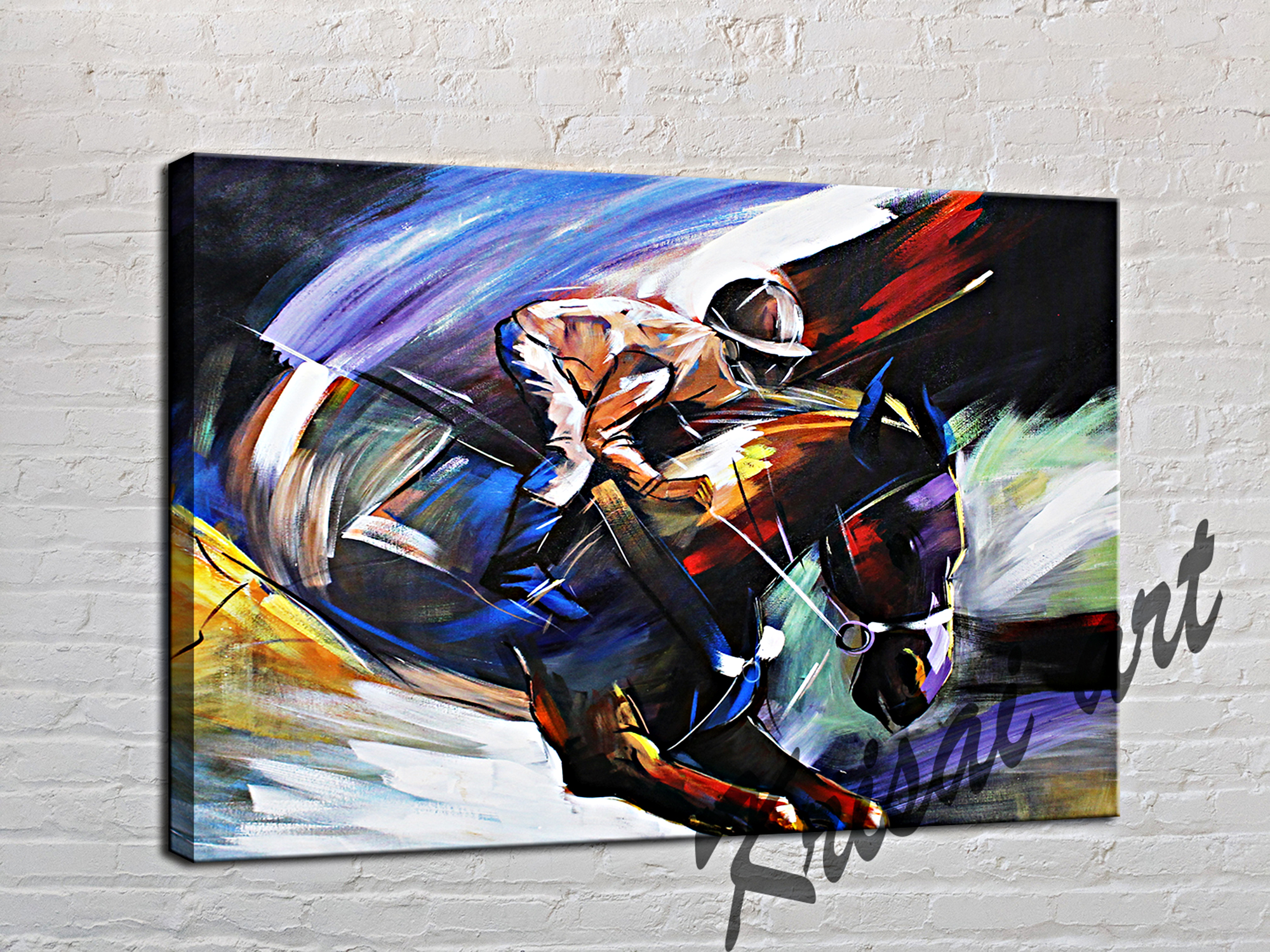 Cross Country Horse Racing Canvas Painting