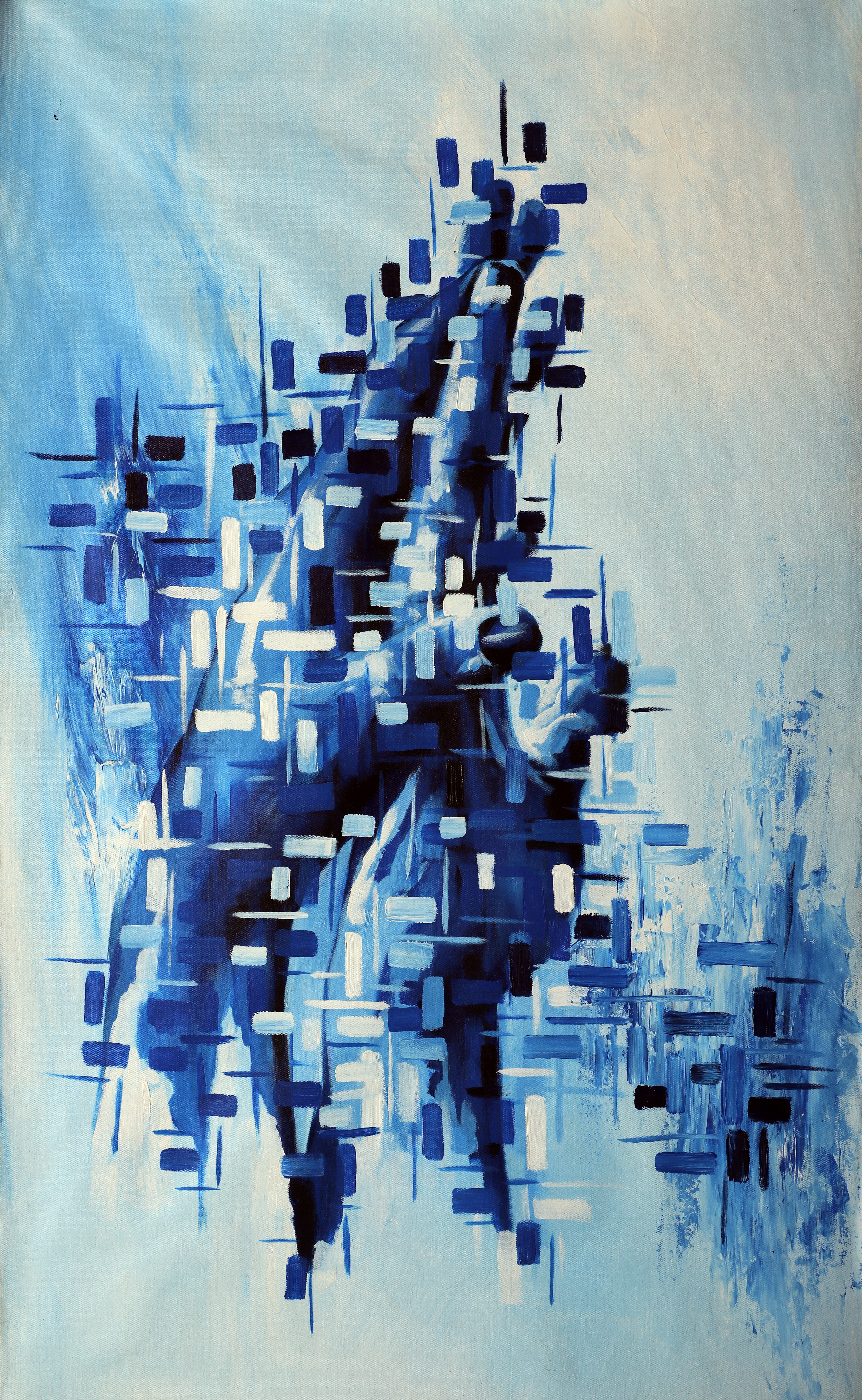 50 Shades Of Blue Hand Love Painting