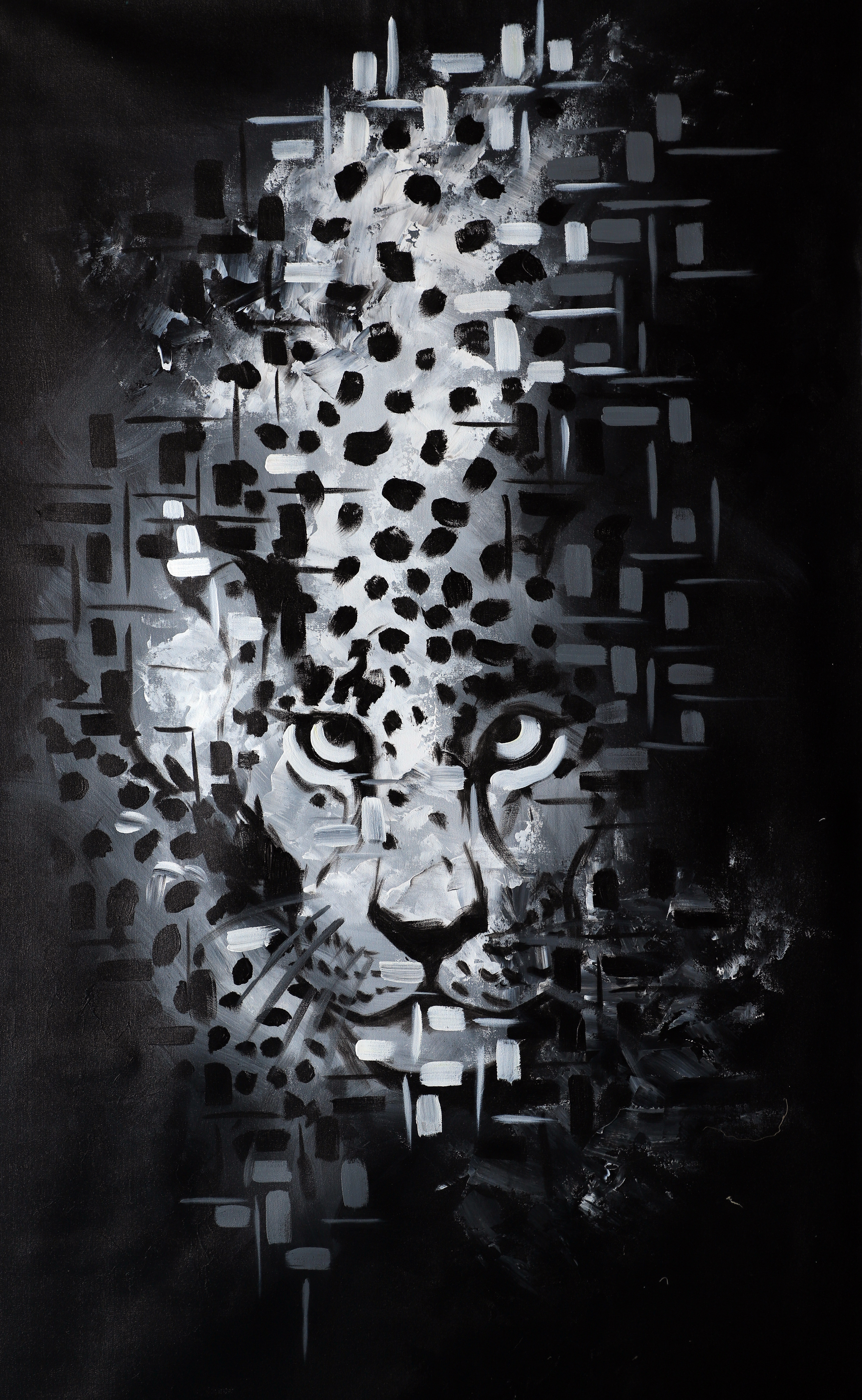 Black Leopard Abstract Art