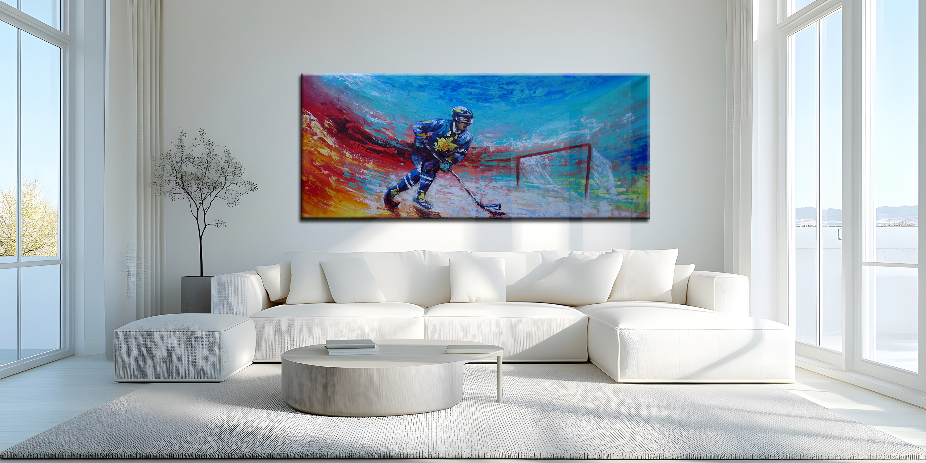 Ice Hockey Player Abstract Painting