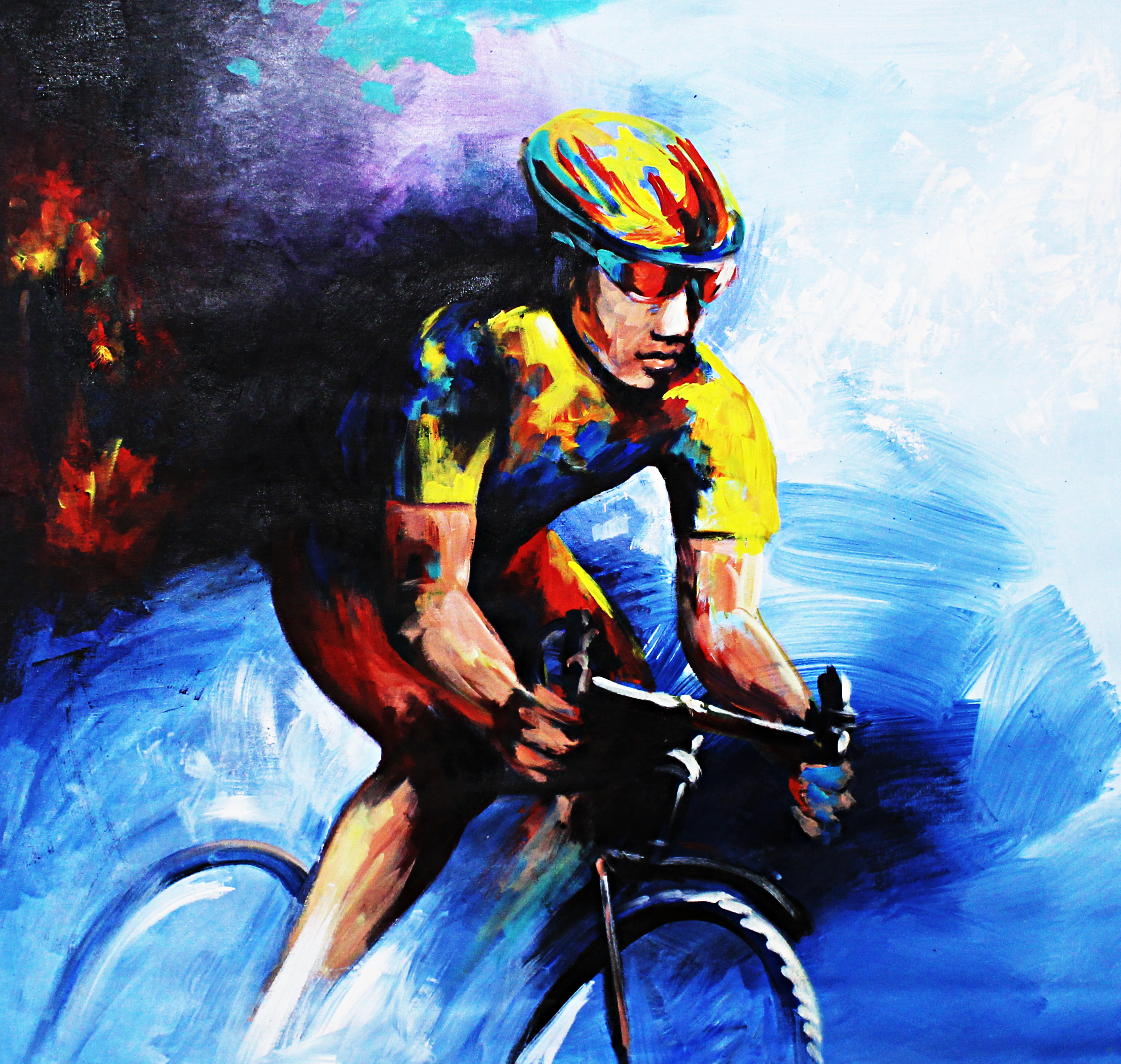 Let's Go Biking Sports painting