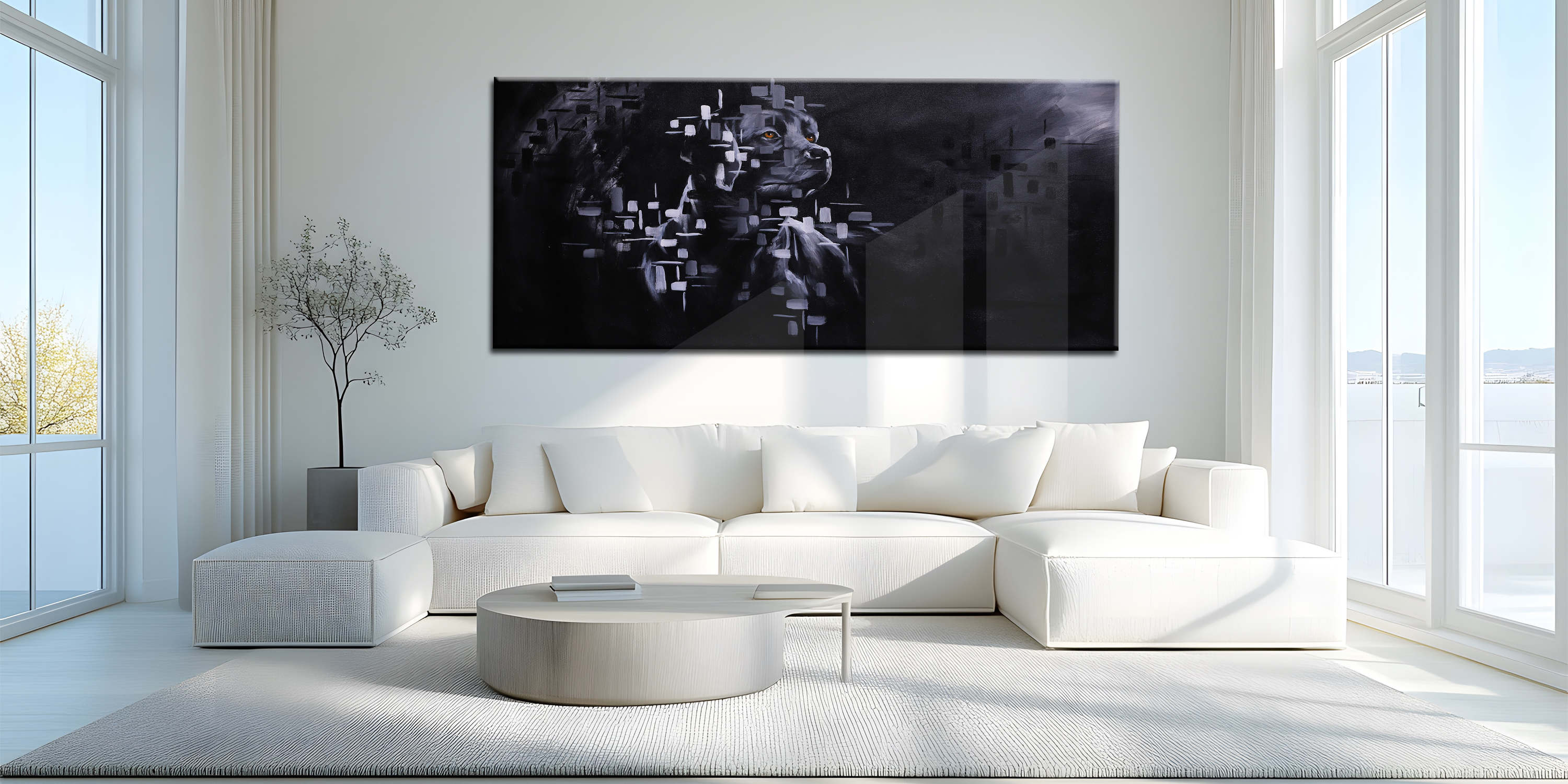 Modern Abstract Dog Painting