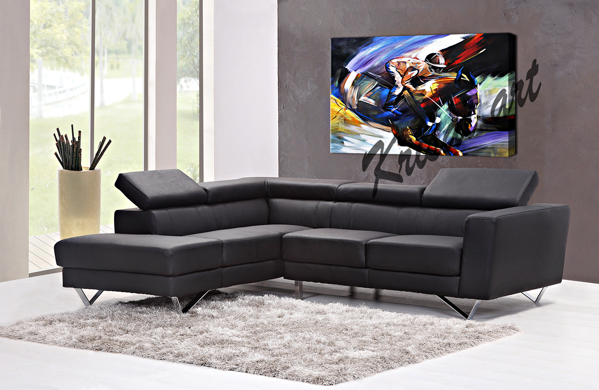 Cross Country Horse Racing Canvas Painting