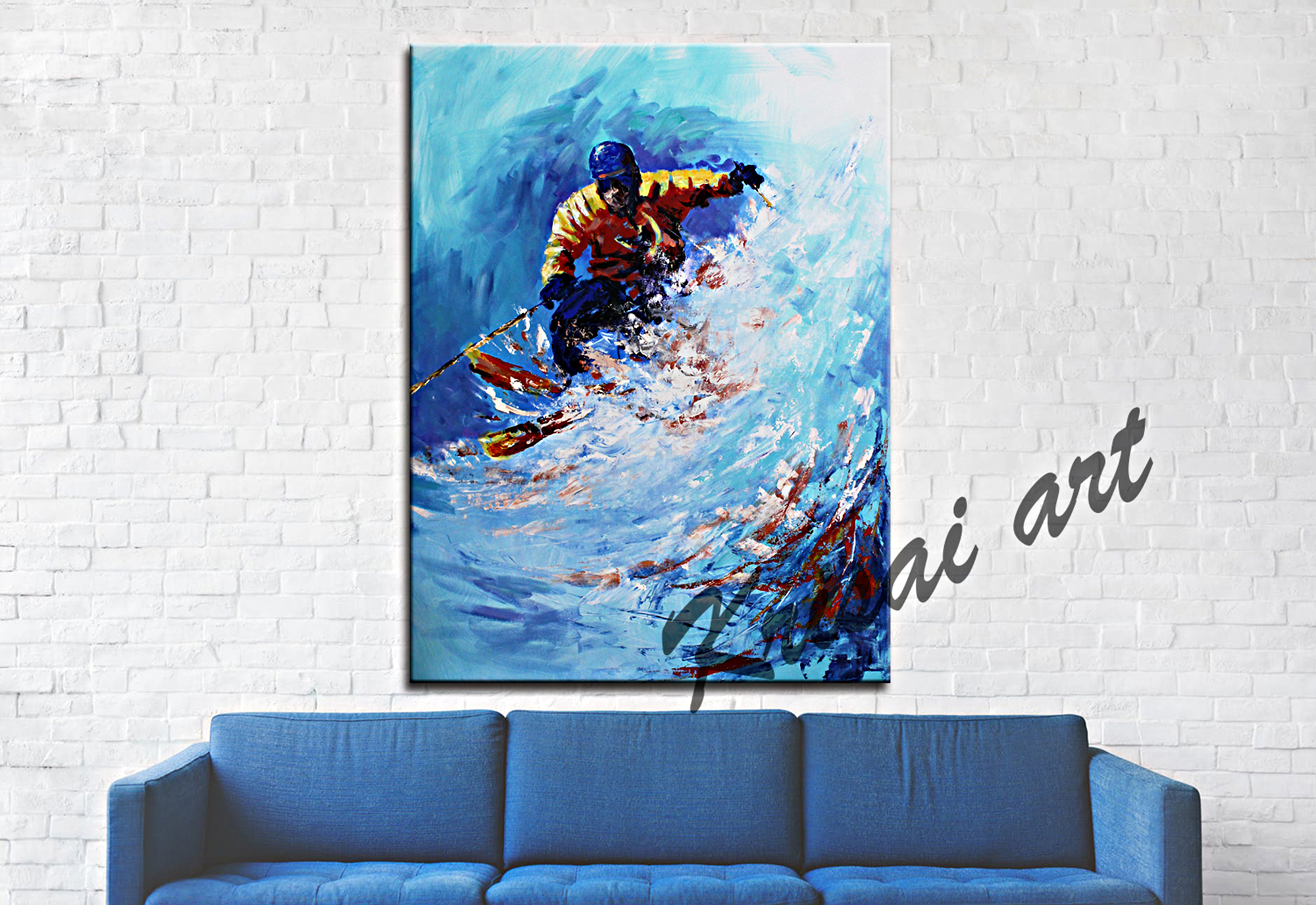 The Passionate Skier Canvas Wall Art