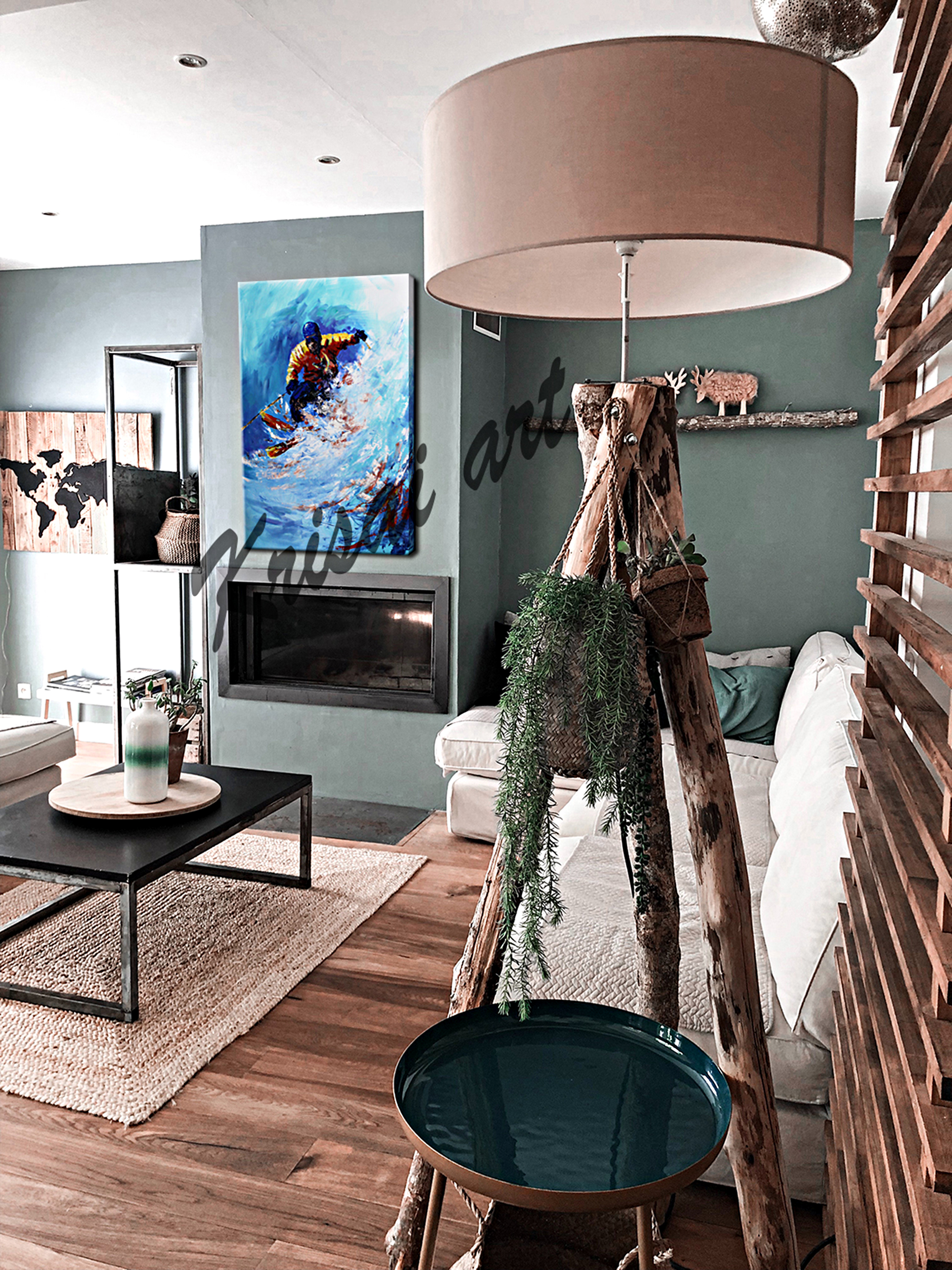 The Passionate Skier Canvas Wall Art