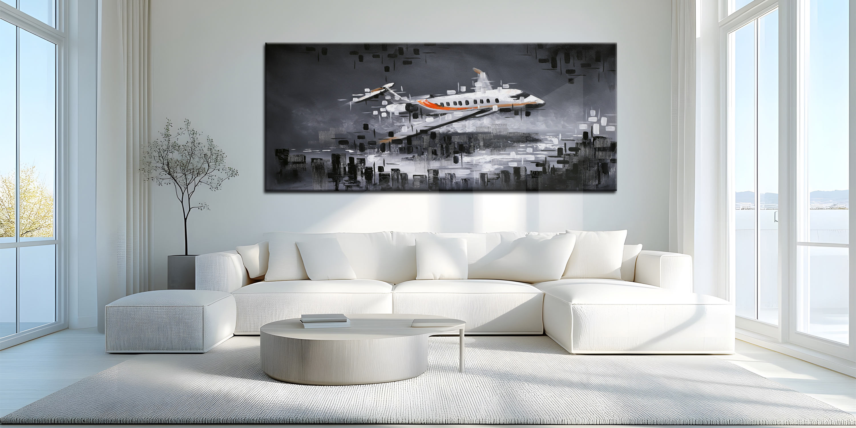 Modern Private Airplane Abstract Wall Art