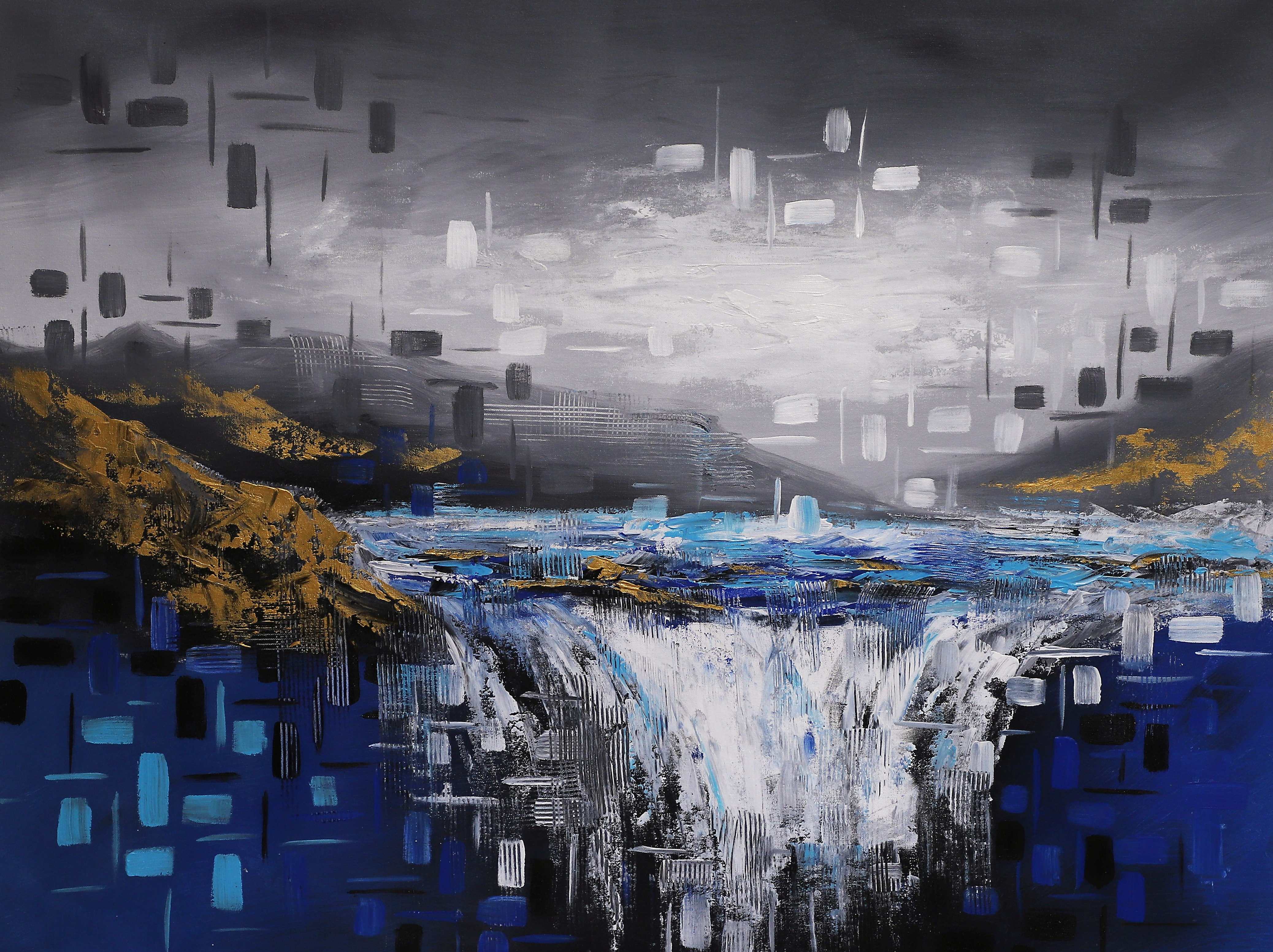 Abstract Waterfall Painting