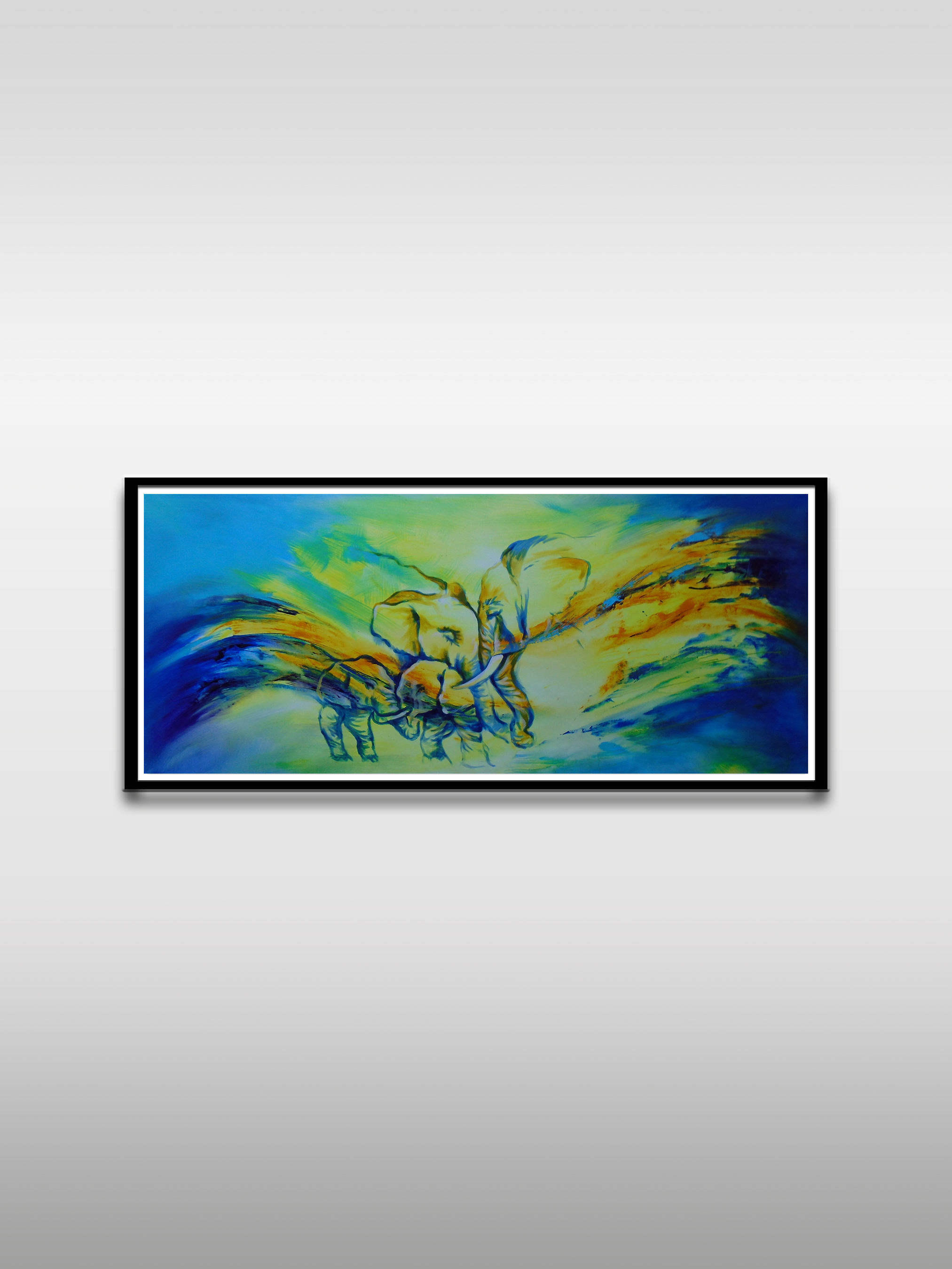 Abstract Elephant Family Painting