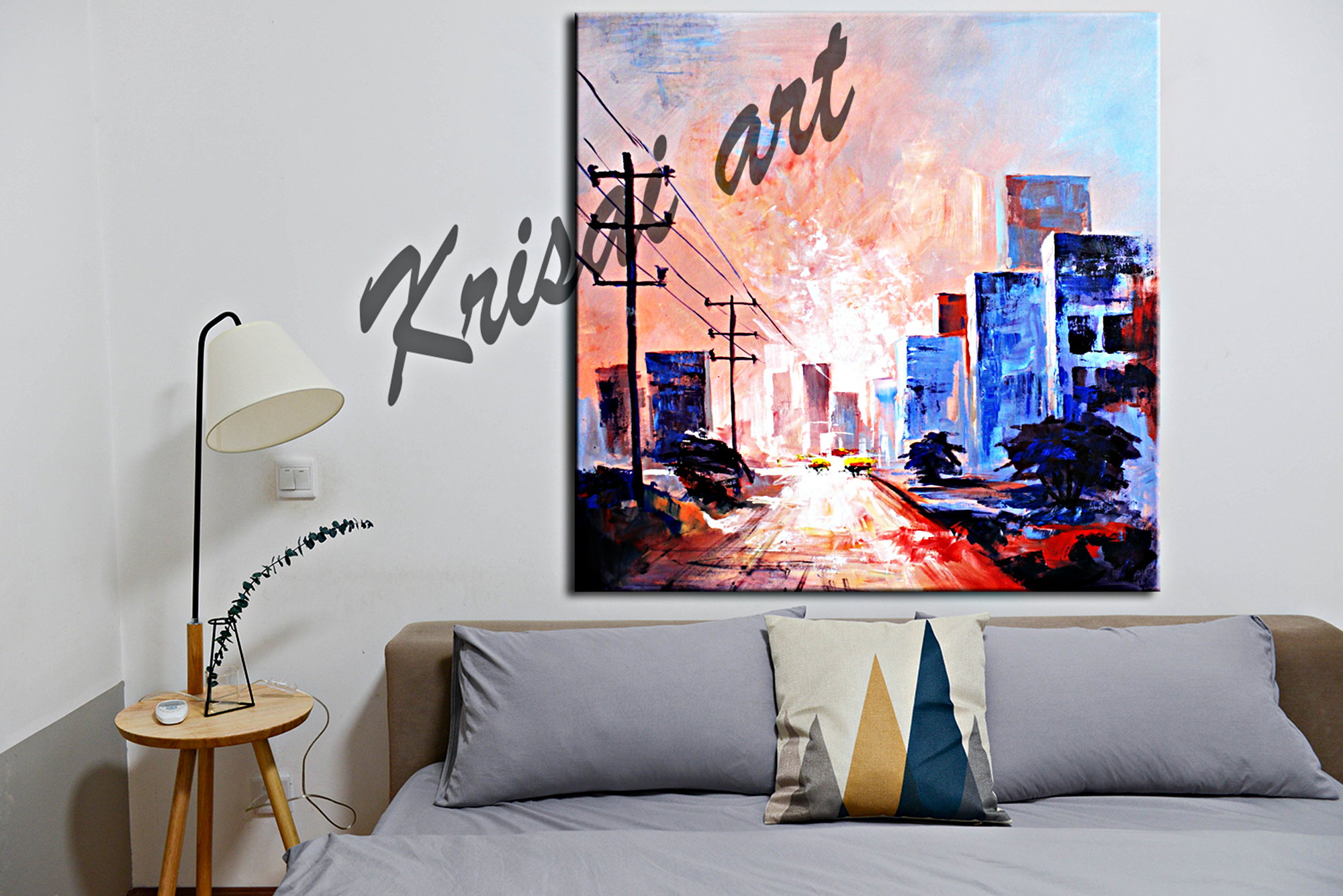 Across The Street Cityscape Painting