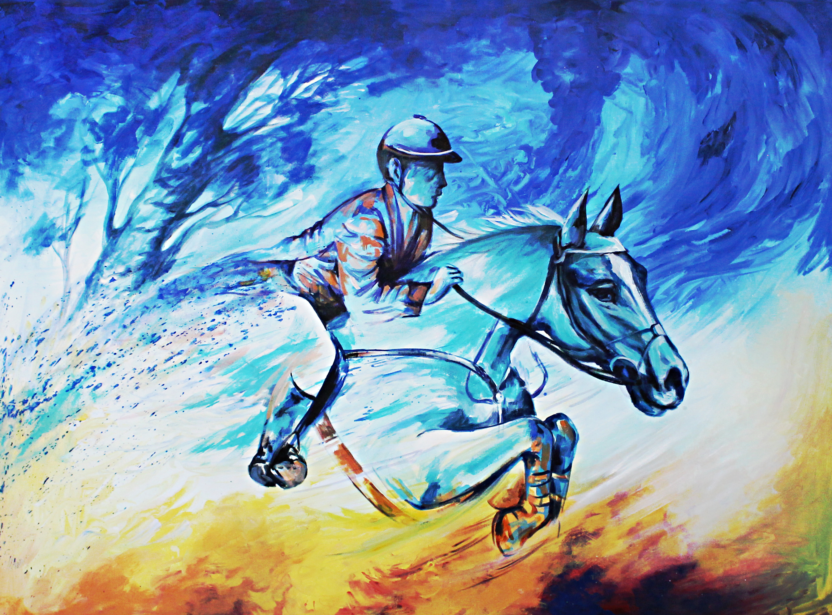 Show Jumper Acrylic Canvas Painting